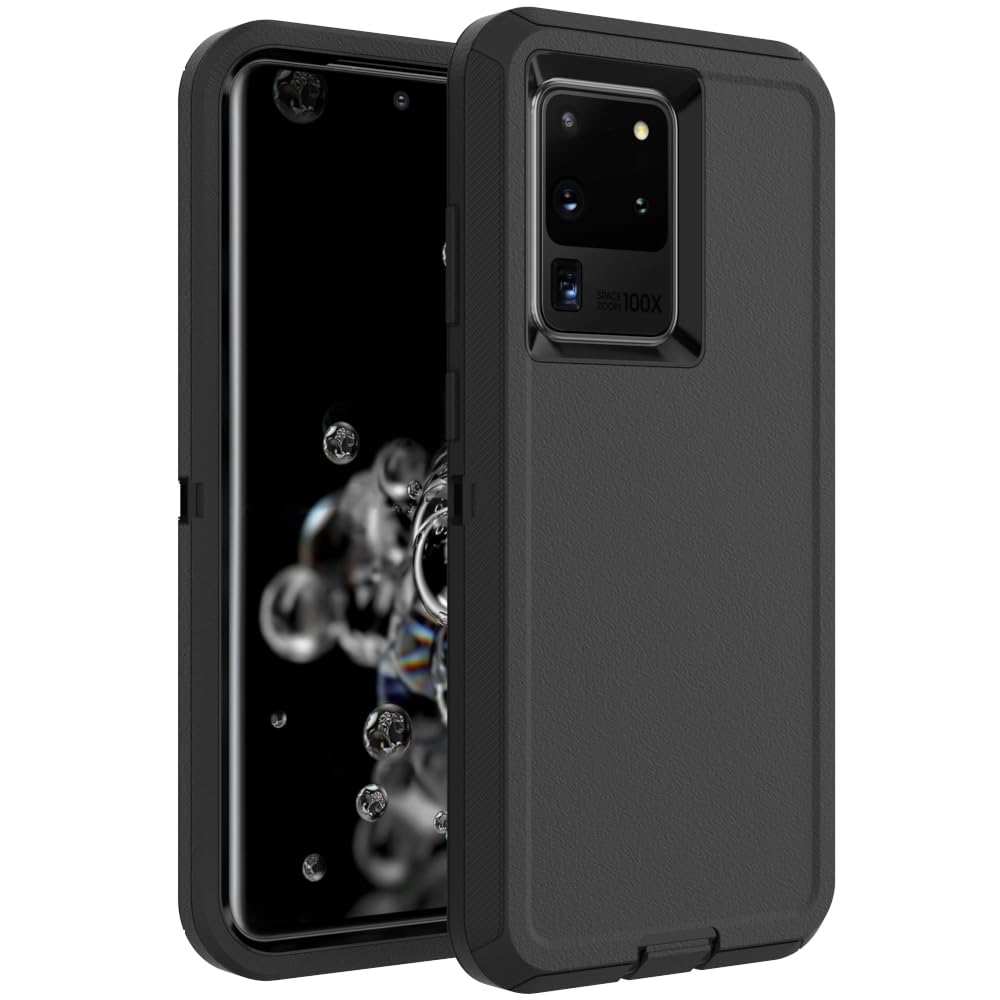 Case for Galaxy Note 20 with Clip, Heavy-Duty Tough Rugged Shockproof Drop Protective Cover Cases for Samsung Galaxy Note 20, Black+Orange