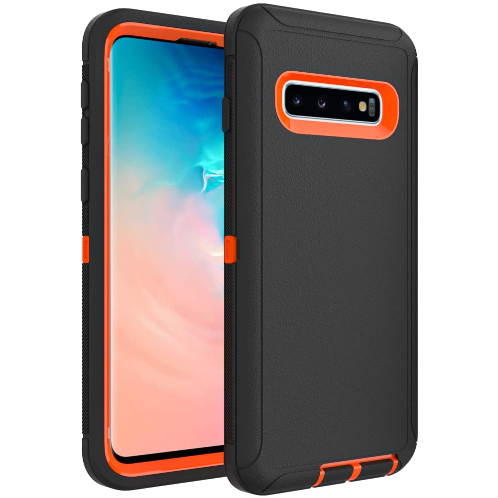 Case for Galaxy Note 20 with Clip, Heavy-Duty Tough Rugged Shockproof Drop Protective Cover Cases for Samsung Galaxy Note 20, Black+Orange