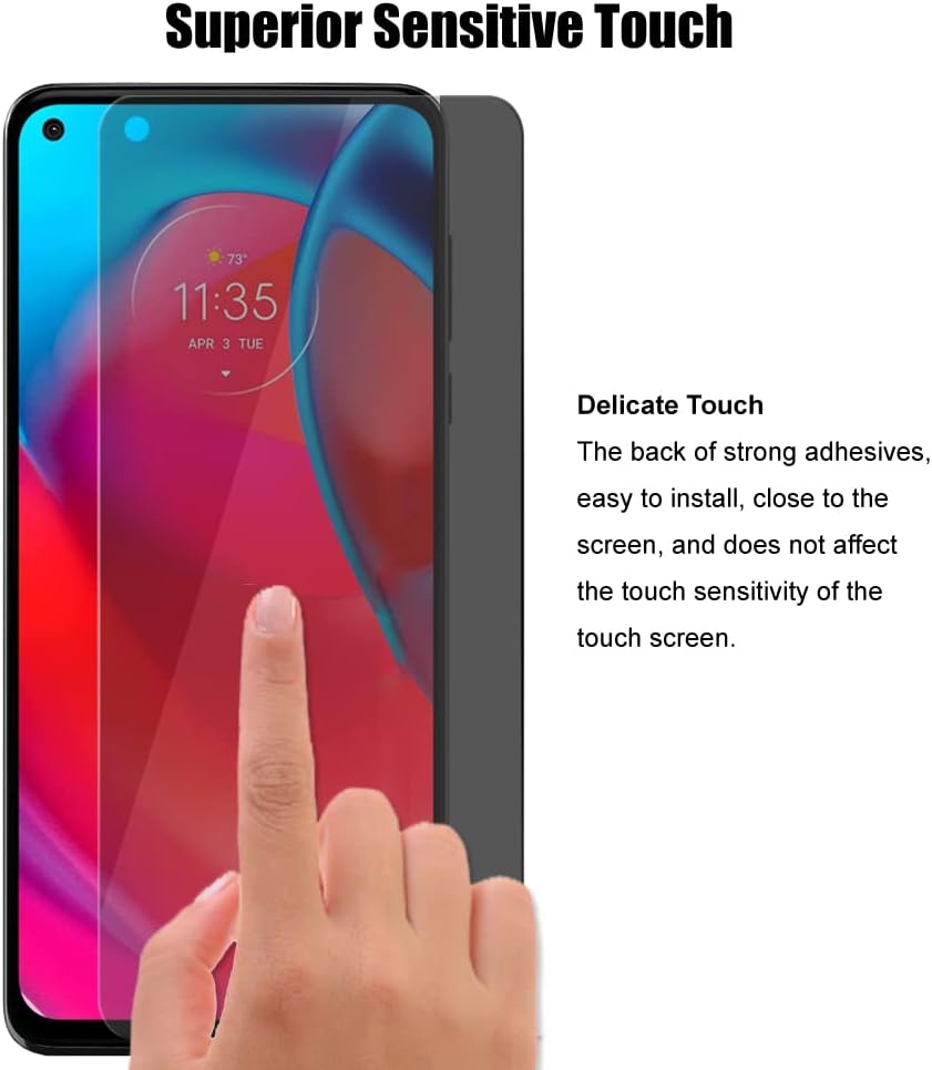 (3+3) For Motorola Moto G Stylus 5G (2021) (3 Pack) Privacy Screen Protector Anti Spy Private Tempered Glass Film with Camera Lens Protector, Anti Scratch