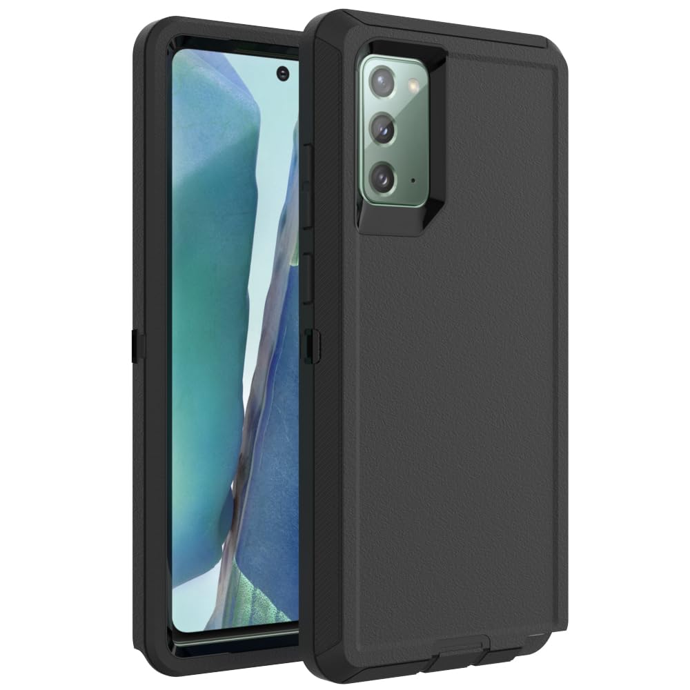 Case for Galaxy Note 20 with Clip, Heavy-Duty Tough Rugged Shockproof Drop Protective Cover Cases for Samsung Galaxy Note 20, Black+Orange