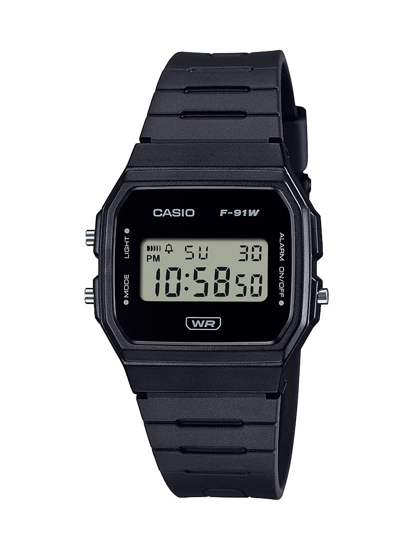 Casio F91W Series | Digital Watch | Water Resistant | LED Light | 1/100 SEC Stopwatch | Regular Time Keeping (HR, Min, SEC, PM, Date, Day) | Daily Alarm | Lightweight | 7 Year Battery