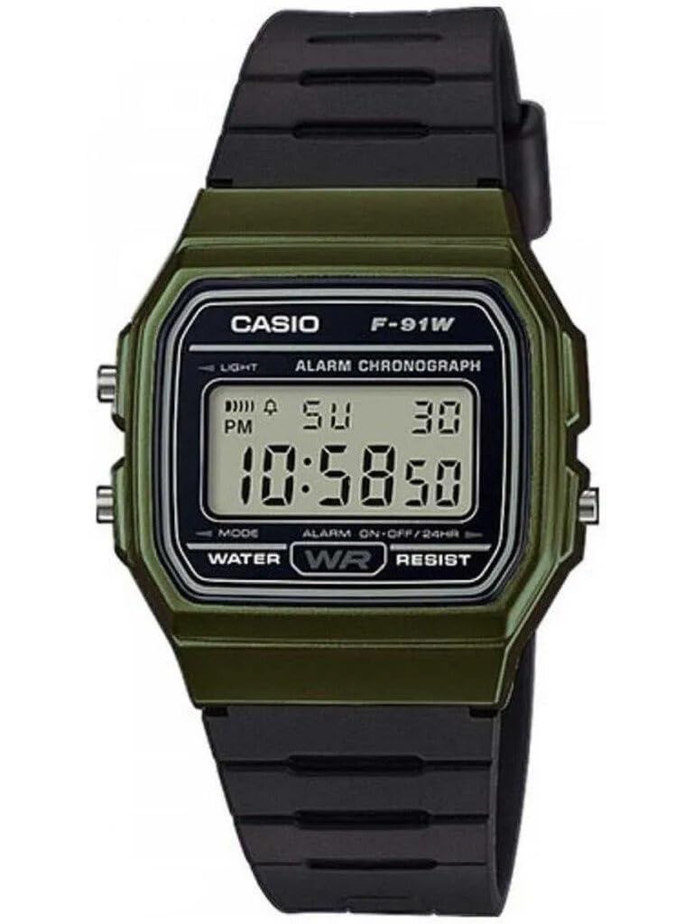 Casio F91W Series | Digital Watch | Water Resistant | LED Light | 1/100 SEC Stopwatch | Regular Time Keeping (HR, Min, SEC, PM, Date, Day) | Daily Alarm | Lightweight | 7 Year Battery