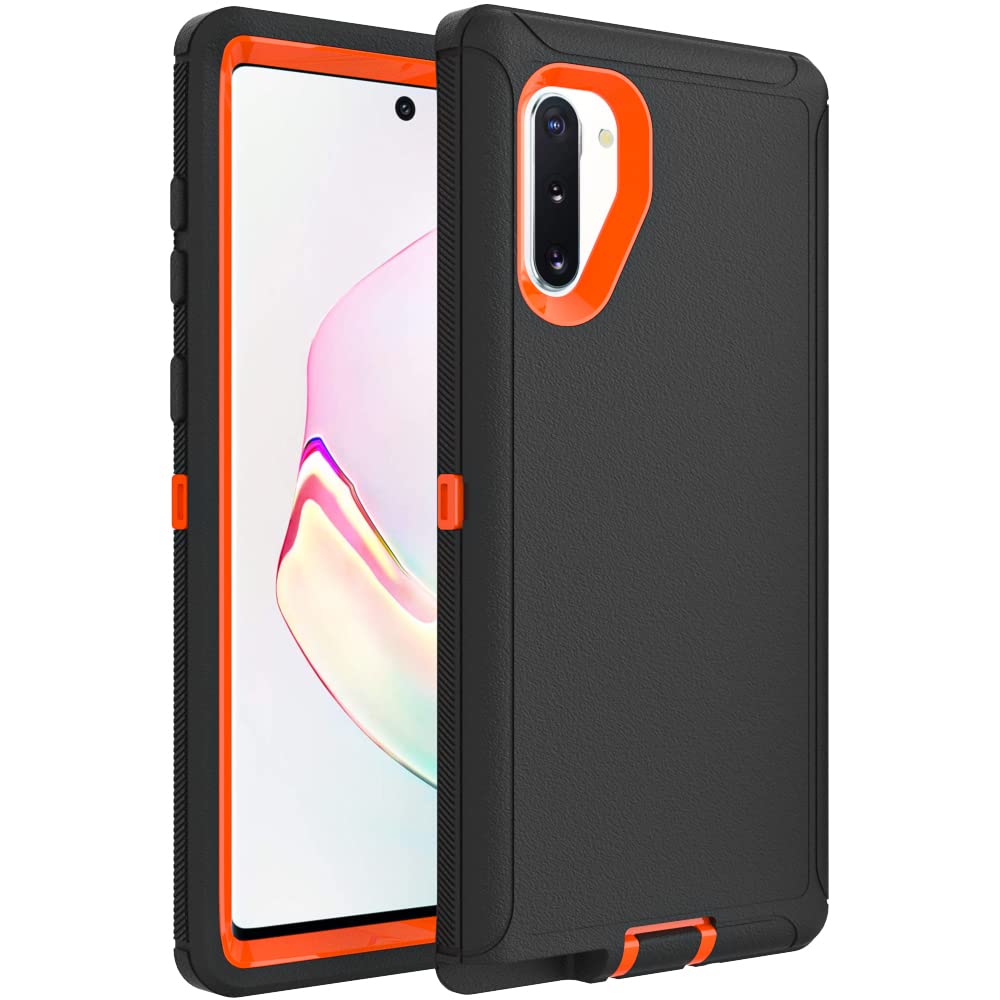 Case for Galaxy Note 20 with Clip, Heavy-Duty Tough Rugged Shockproof Drop Protective Cover Cases for Samsung Galaxy Note 20, Black+Orange
