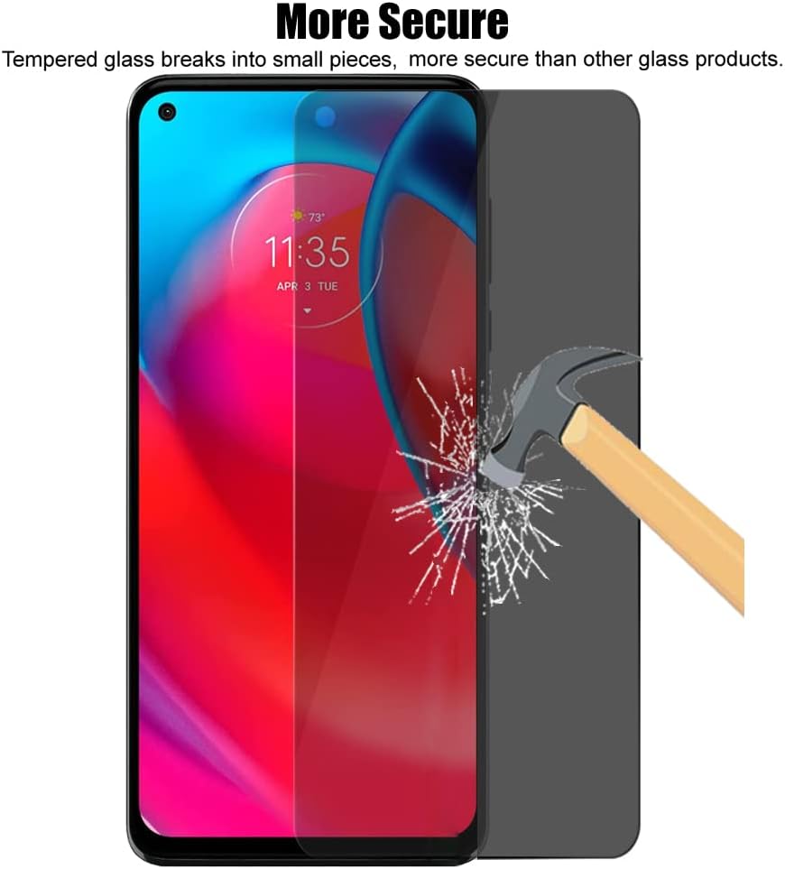 (3+3) For Motorola Moto G Stylus 5G (2021) (3 Pack) Privacy Screen Protector Anti Spy Private Tempered Glass Film with Camera Lens Protector, Anti Scratch