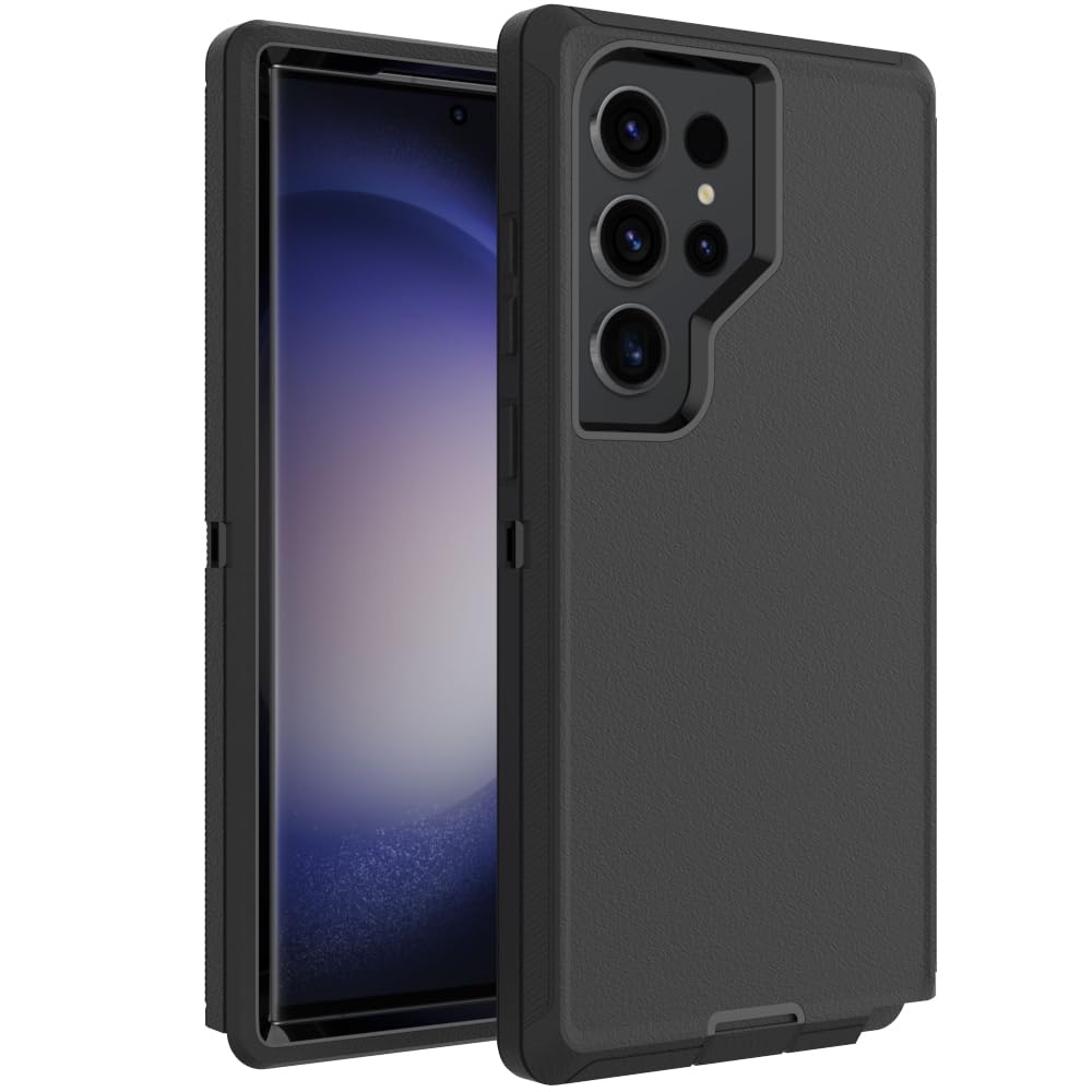 Case for Galaxy Note 20 with Clip, Heavy-Duty Tough Rugged Shockproof Drop Protective Cover Cases for Samsung Galaxy Note 20, Black+Orange
