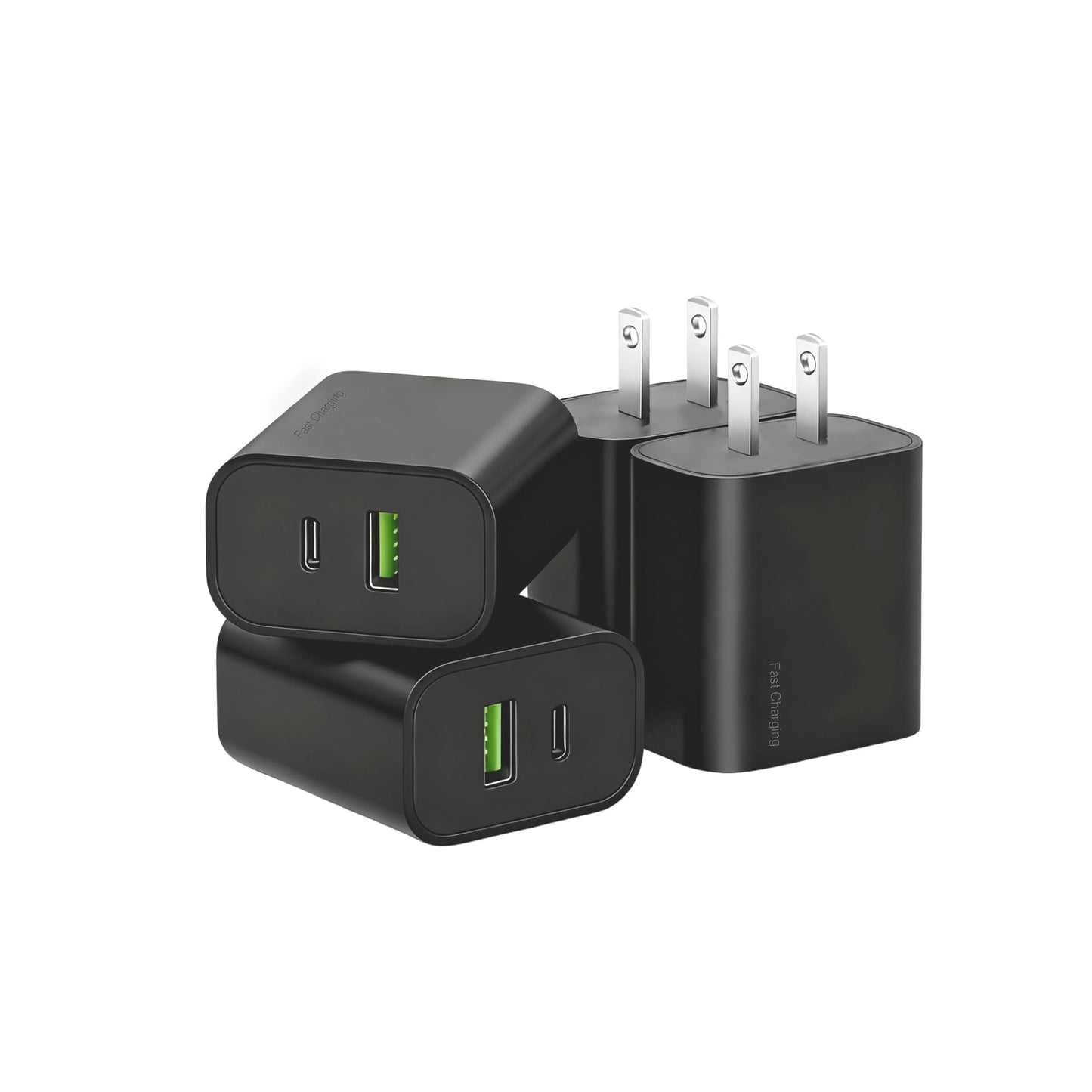 4 Pack USB C Charger Block,20W USB-C & USB-A Port Charger,for i Phone 17/16/15/14/13/12/11/X/8, i Pad and More