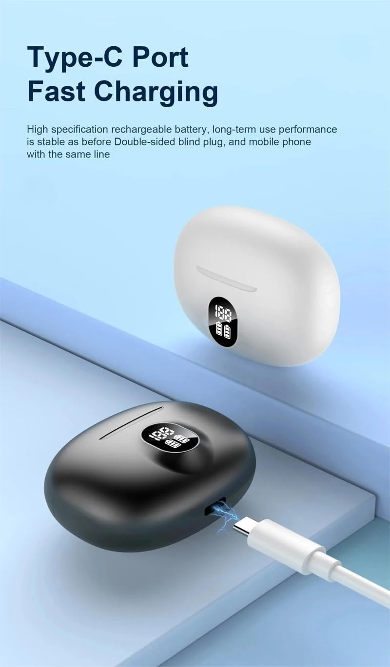Wireless Earbuds, Bluetooth Headphones 30H Playtime Ear Buds with LED Power Display, IPX7 Waterproof Bluetooth 5.3 Earphones in-Ear Earbuds USB C Charging for Smart Phone