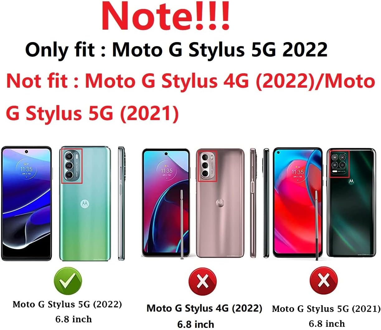 Aozuoton for Moto G Stylus 5G 2022 Case with HD Screen Protector, Military Grade 16ft. Drop Tested Ring Shockproof Protective Phone Case for Moto G Stylus 5G 2022, Blue