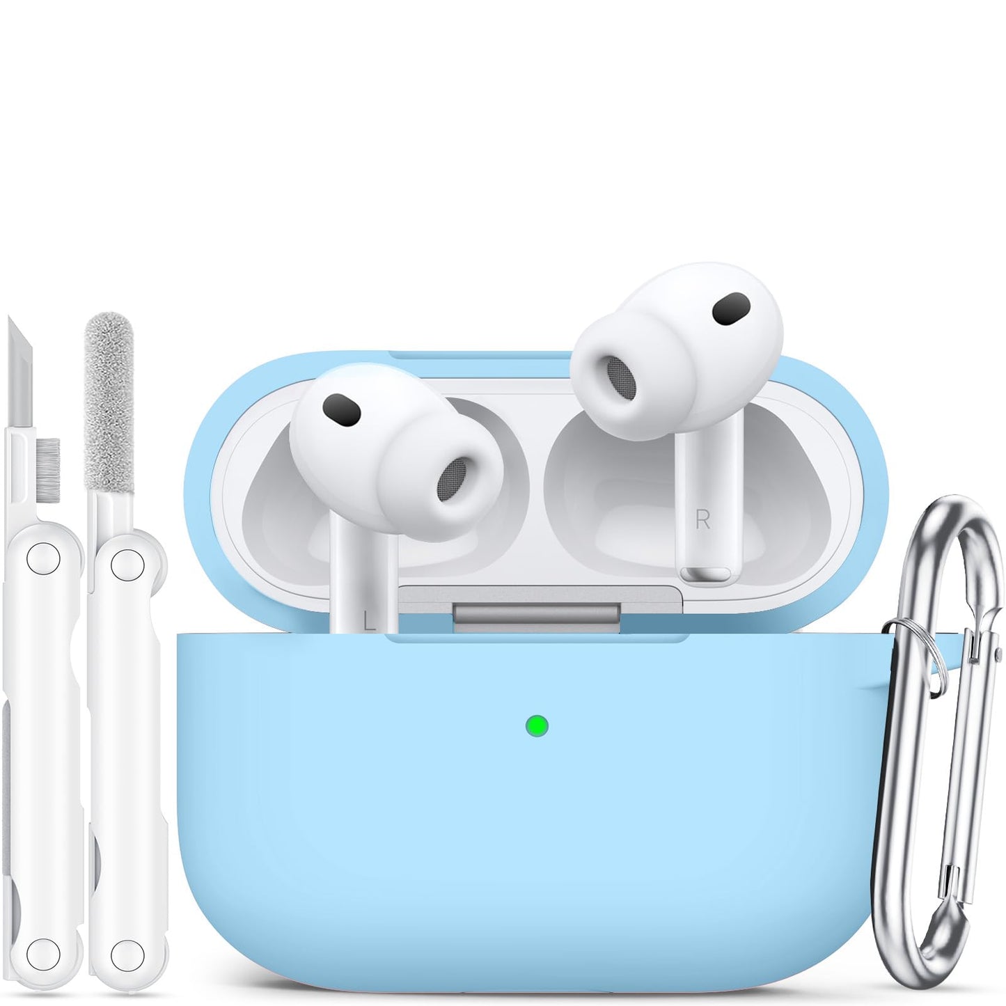 for AirPods Pro 3 Case (2025),Soft Silicone Protective Cover Compatible with Apple AirPods Pro 3rd Generation Case with Cleaning Kit for Women Men,Air pods Pro Accessories with Keychain,Black