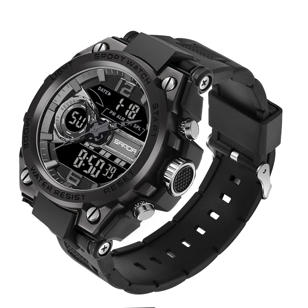 KXAITO Men's Watches Sports Outdoor Waterproof Military Watch Date Multi Function Tactics LED Alarm Stopwatch