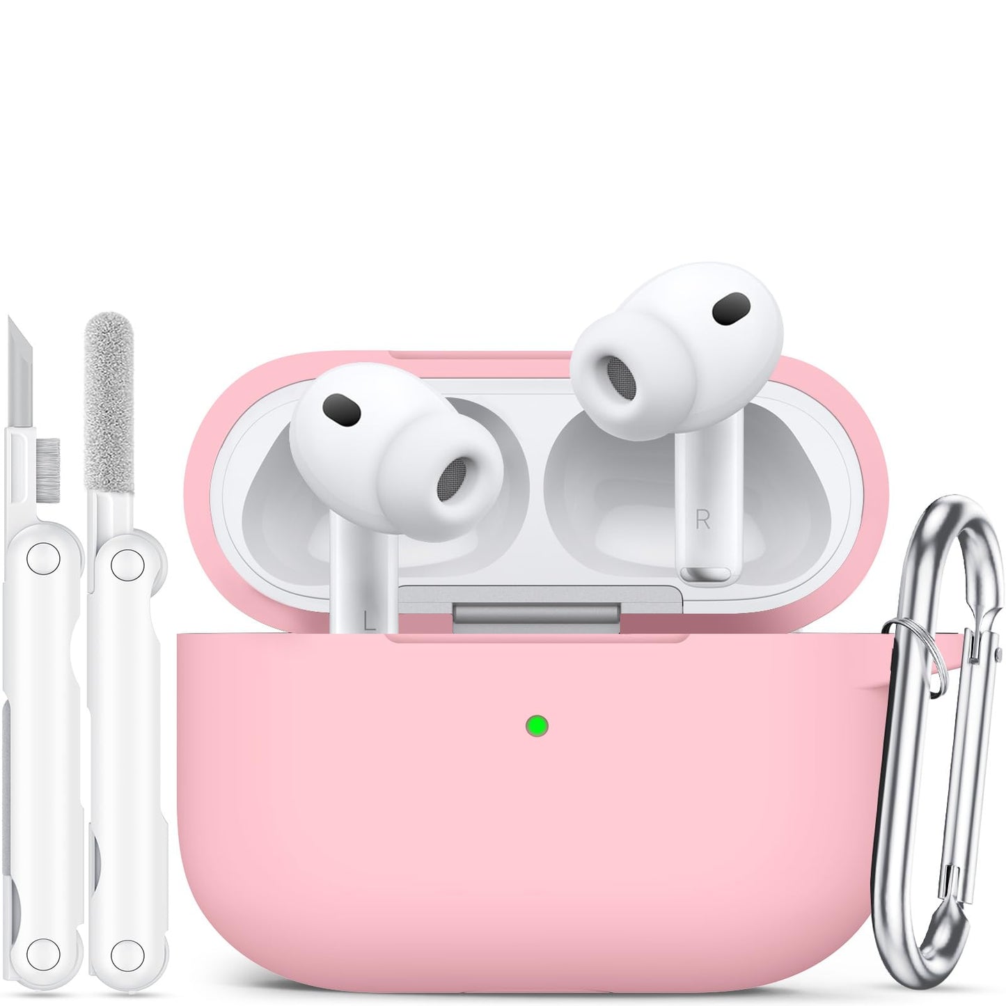 for AirPods Pro 3 Case (2025),Soft Silicone Protective Cover Compatible with Apple AirPods Pro 3rd Generation Case with Cleaning Kit for Women Men,Air pods Pro Accessories with Keychain,Black