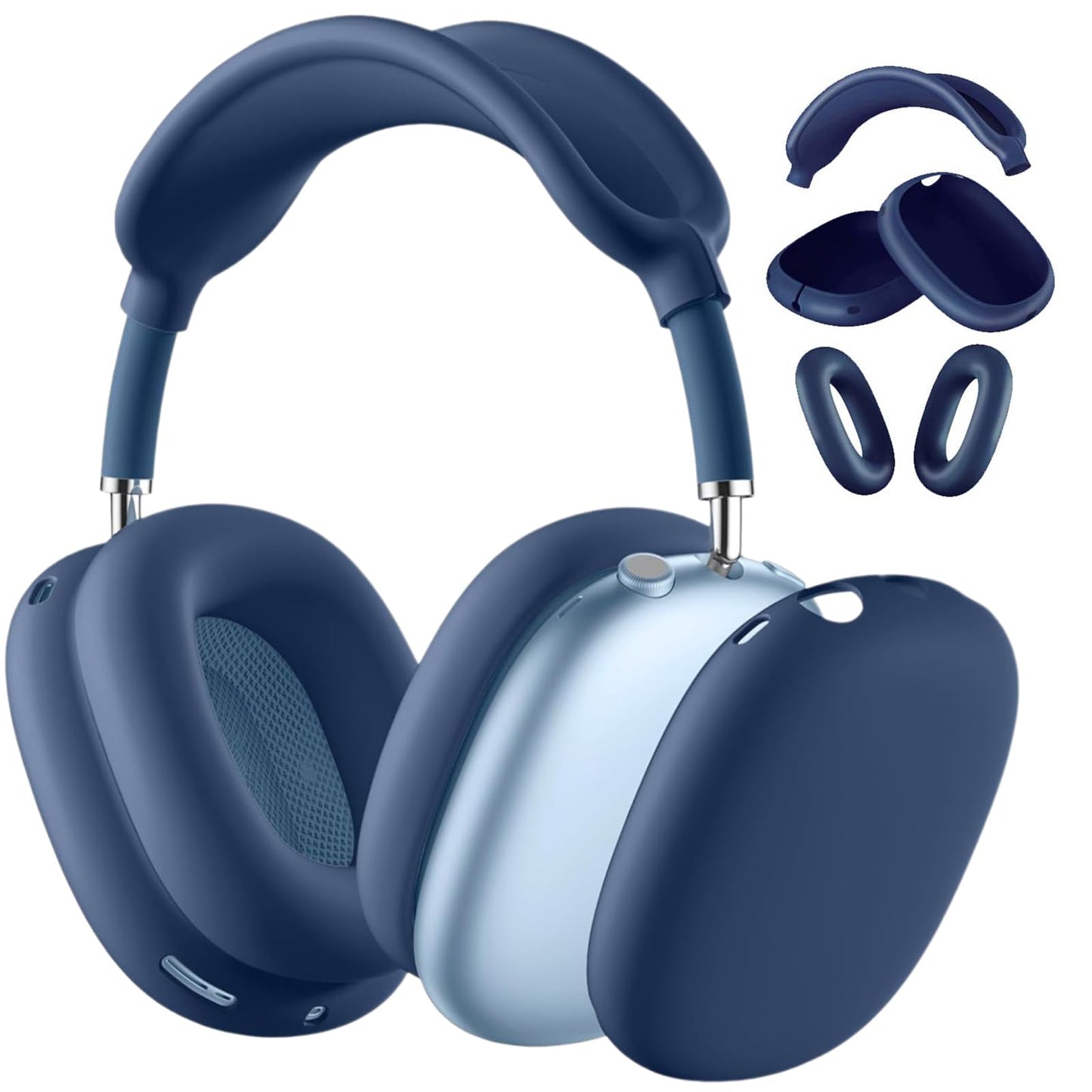 3-in-1 Silicone Case Cover for AirPods Max Headphones, Apple AirPod Max Accessory Protective Cover, Headband/Ear Cups/Ear Pad Covers, Anti-Scratch and Sweatproof