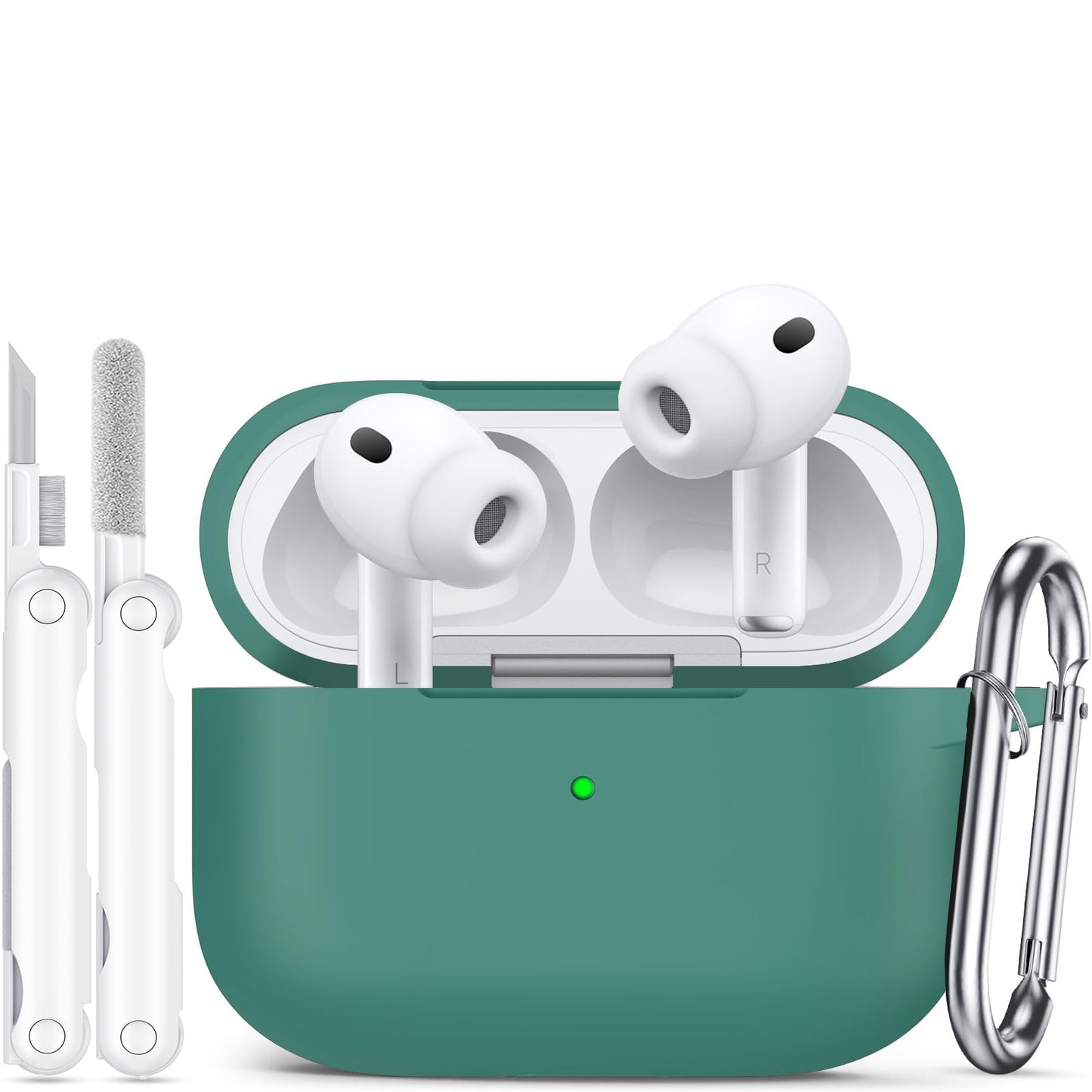 for AirPods Pro 3 Case (2025),Soft Silicone Protective Cover Compatible with Apple AirPods Pro 3rd Generation Case with Cleaning Kit for Women Men,Air pods Pro Accessories with Keychain,Black