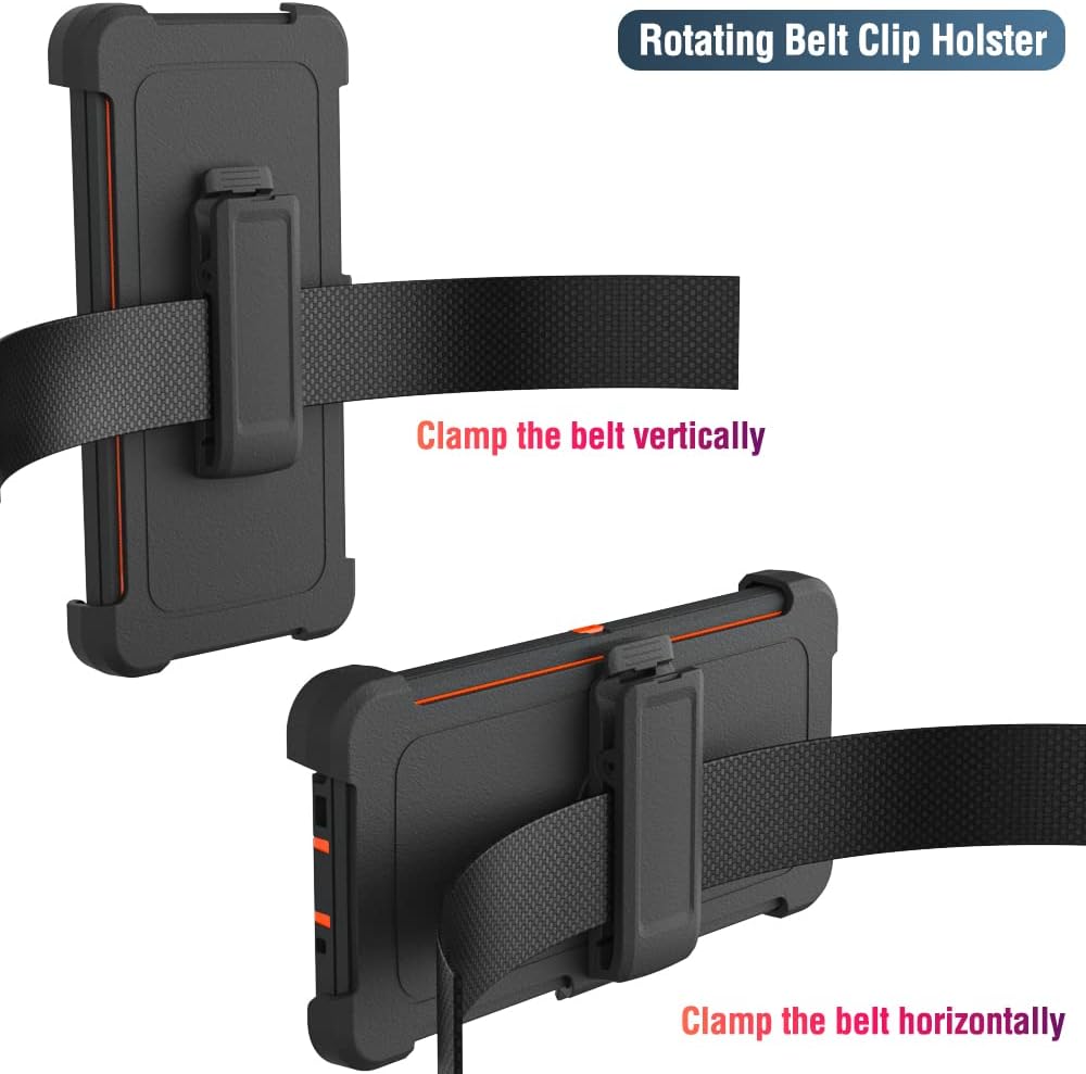 Case for Galaxy Note 20 with Clip, Heavy-Duty Tough Rugged Shockproof Drop Protective Cover Cases for Samsung Galaxy Note 20, Black+Orange