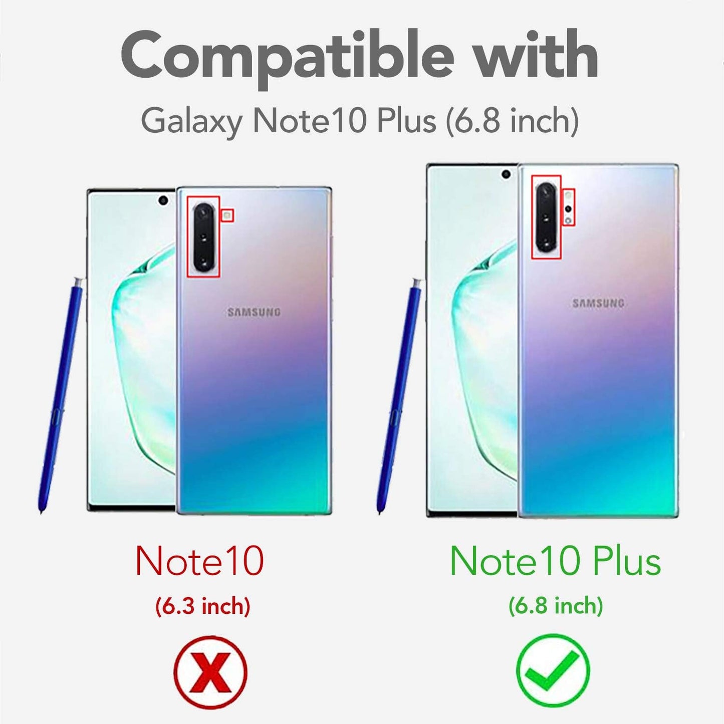 Case for Samsung Galaxy Note 10 Plus Case With Screen Protector, Full Body Protective Hybrid Dual layer Shockproof Acrylic Back Case Cover for Galaxy Note 10 Plus 5G 6.8 inch (Purple Light Blue)