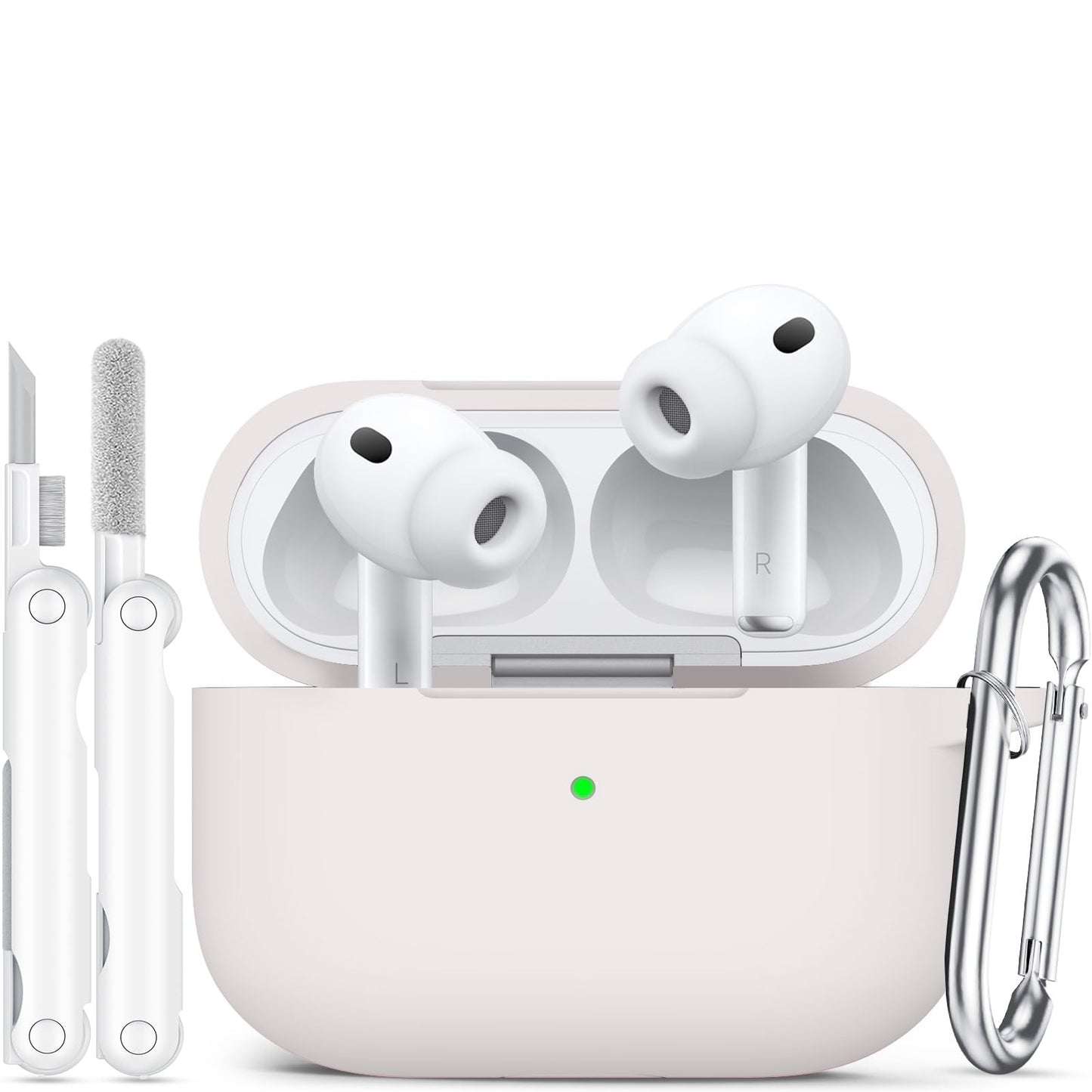 for AirPods Pro 3 Case (2025),Soft Silicone Protective Cover Compatible with Apple AirPods Pro 3rd Generation Case with Cleaning Kit for Women Men,Air pods Pro Accessories with Keychain,Black