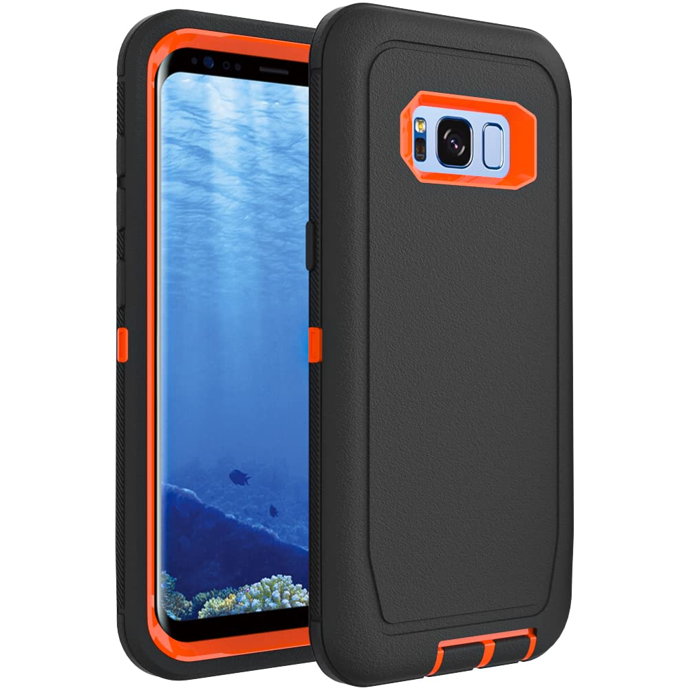 Case for Galaxy Note 20 with Clip, Heavy-Duty Tough Rugged Shockproof Drop Protective Cover Cases for Samsung Galaxy Note 20, Black+Orange