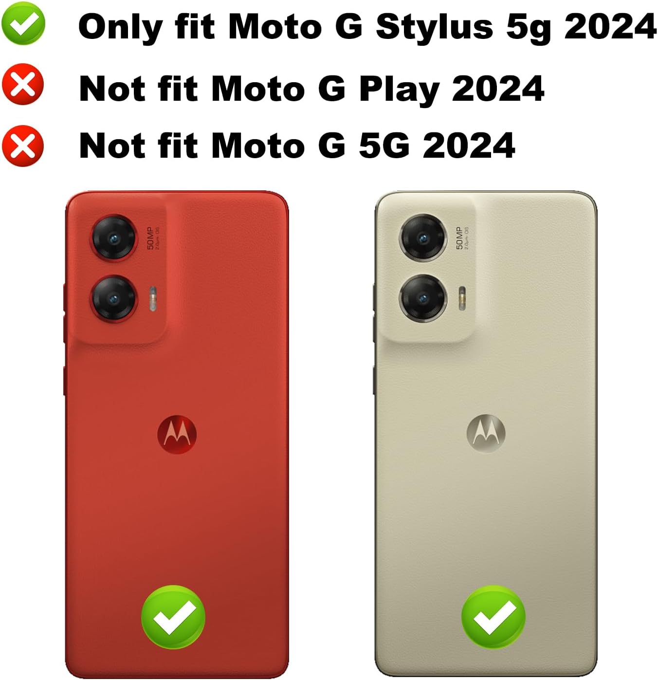 Case for Motorola Moto G Stylus 5G 2024 Case with Tempered Glass Screen Protector, Hard PC Back Cover Soft TPU Edge Bumper Design Phone Case for Women Men Girl Boy (Clear)