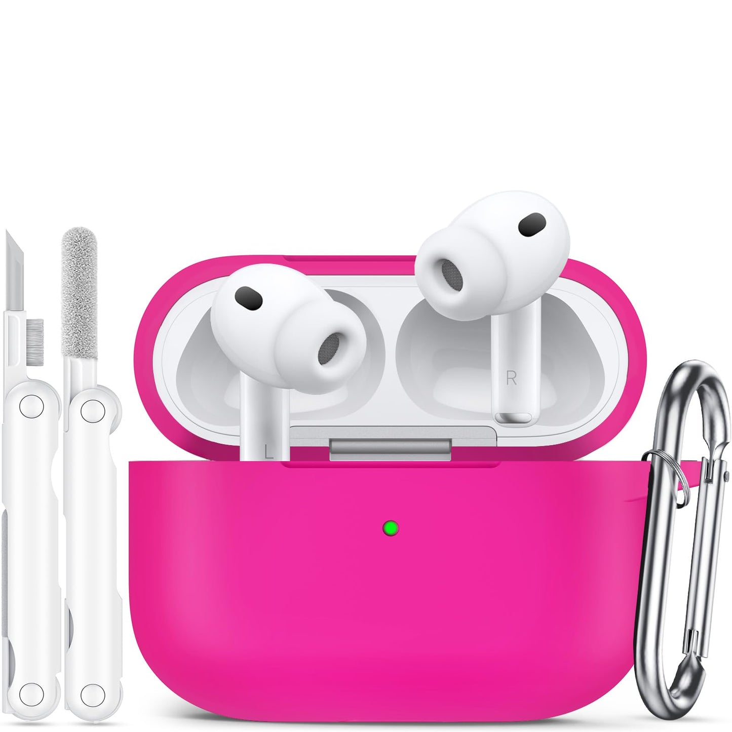for AirPods Pro 3 Case (2025),Soft Silicone Protective Cover Compatible with Apple AirPods Pro 3rd Generation Case with Cleaning Kit for Women Men,Air pods Pro Accessories with Keychain,Black