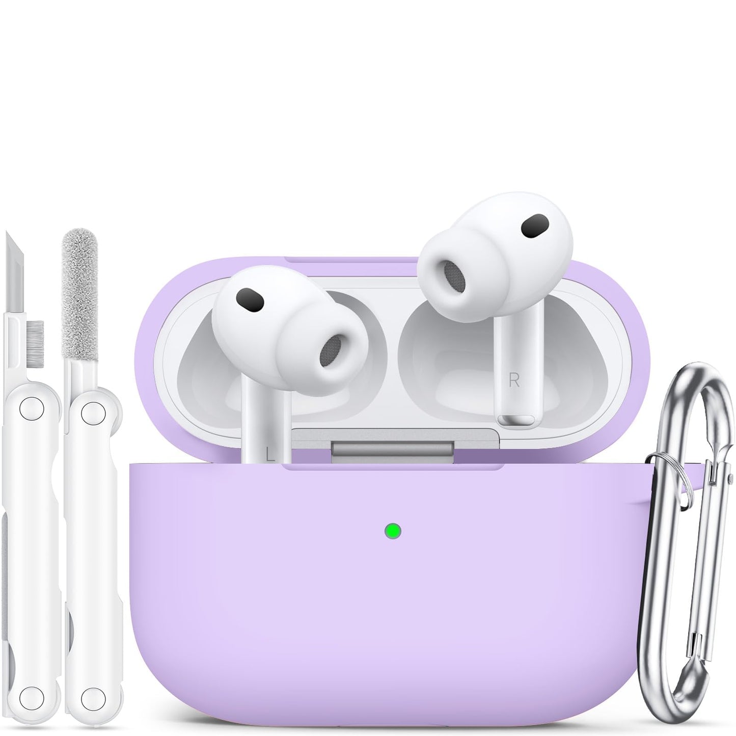 for AirPods Pro 3 Case (2025),Soft Silicone Protective Cover Compatible with Apple AirPods Pro 3rd Generation Case with Cleaning Kit for Women Men,Air pods Pro Accessories with Keychain,Black