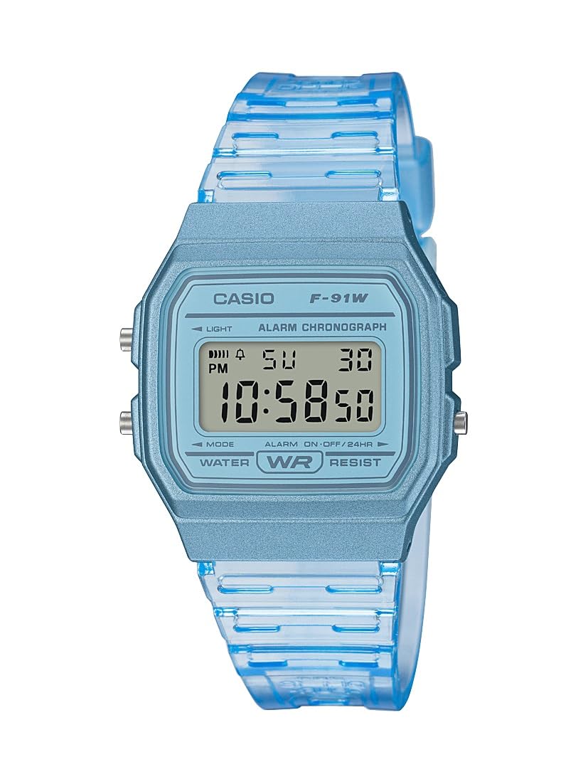 Casio F91W Series | Digital Watch | Water Resistant | LED Light | 1/100 SEC Stopwatch | Regular Time Keeping (HR, Min, SEC, PM, Date, Day) | Daily Alarm | Lightweight | 7 Year Battery
