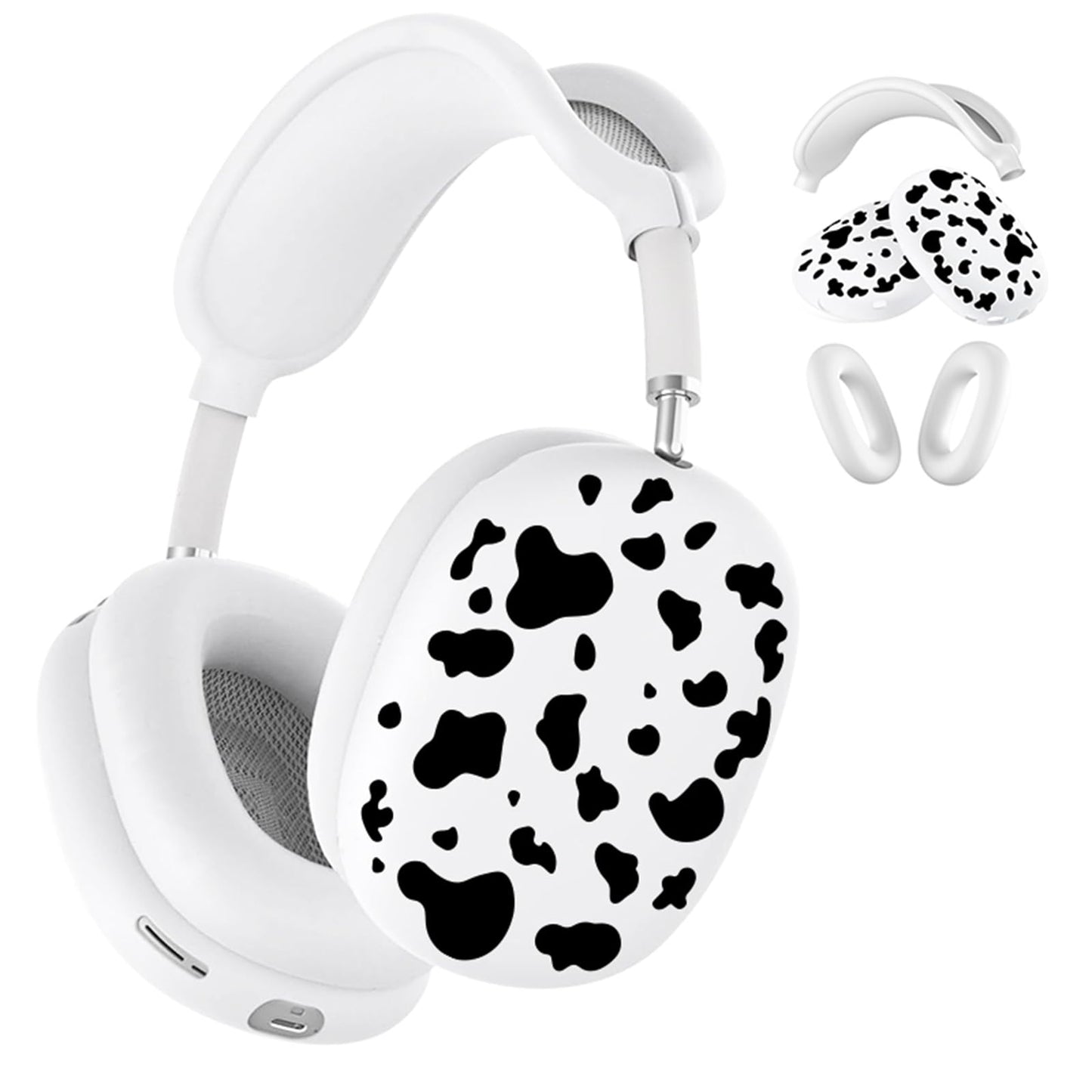 3-in-1 Silicone Case Cover for AirPods Max Headphones, Apple AirPod Max Accessory Protective Cover, Headband/Ear Cups/Ear Pad Covers, Anti-Scratch and Sweatproof