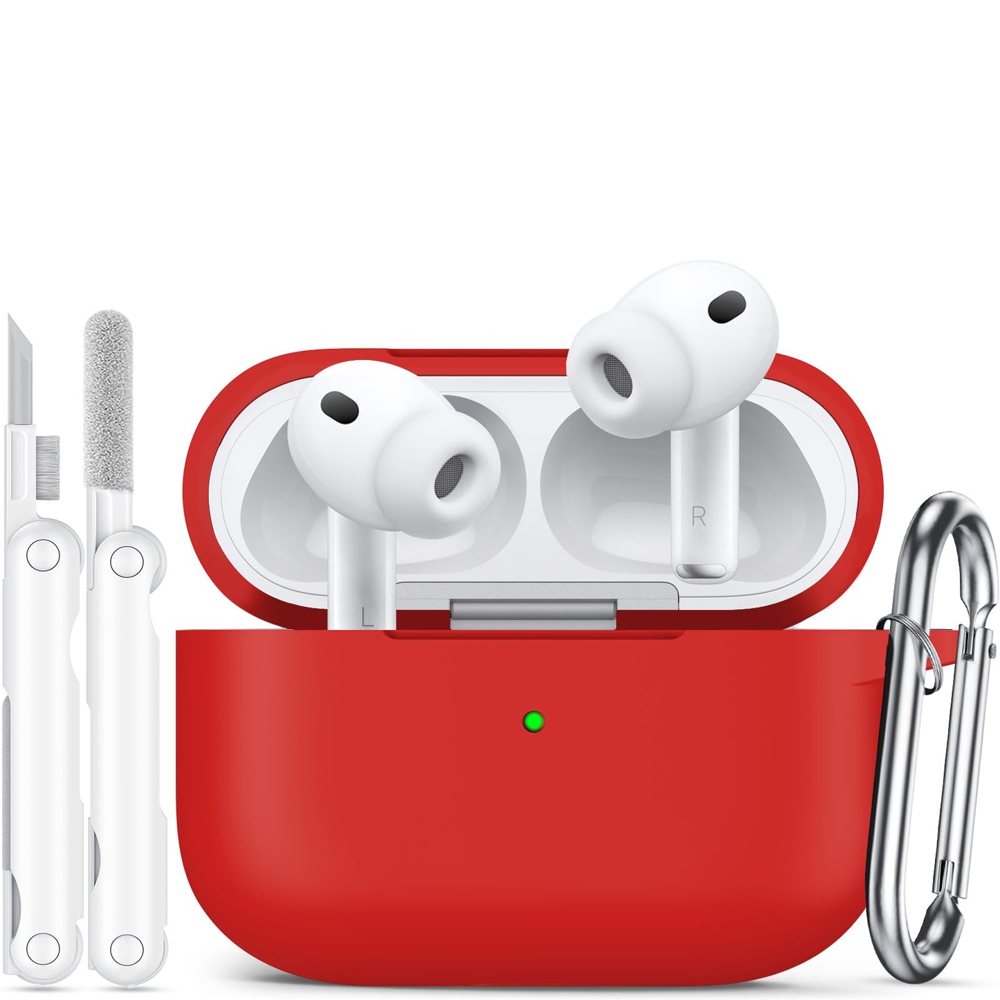 for AirPods Pro 3 Case (2025),Soft Silicone Protective Cover Compatible with Apple AirPods Pro 3rd Generation Case with Cleaning Kit for Women Men,Air pods Pro Accessories with Keychain,Black