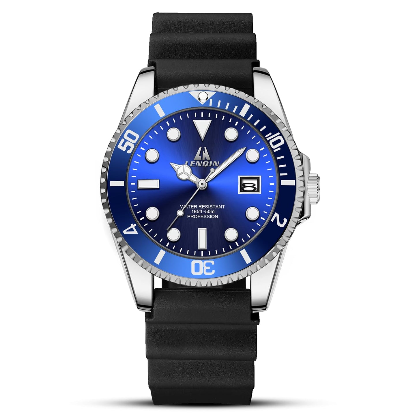 LN LENQIN Mens Watches Stainless Steel Waterproof Analog Quartz Watch for Men with Date Luminous Fashion Wristwatch
