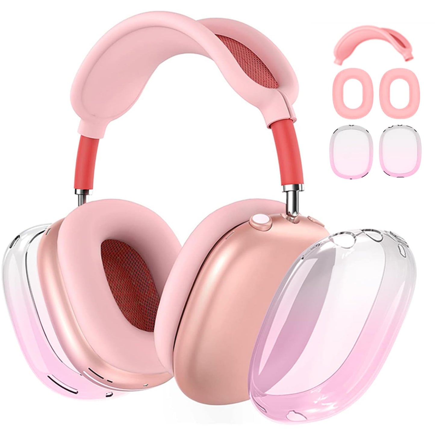 3-in-1 Silicone Case Cover for AirPods Max Headphones, Apple AirPod Max Accessory Protective Cover, Headband/Ear Cups/Ear Pad Covers, Anti-Scratch and Sweatproof