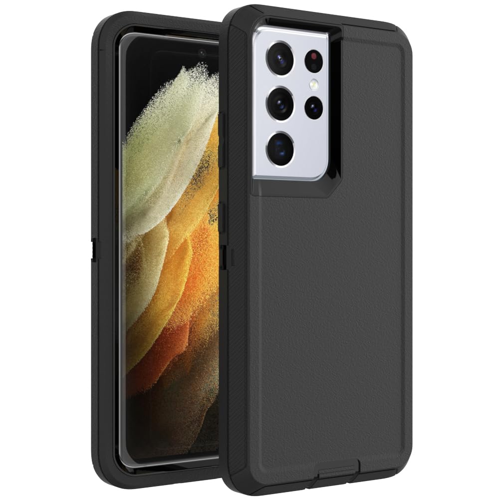 Case for Galaxy Note 20 with Clip, Heavy-Duty Tough Rugged Shockproof Drop Protective Cover Cases for Samsung Galaxy Note 20, Black+Orange