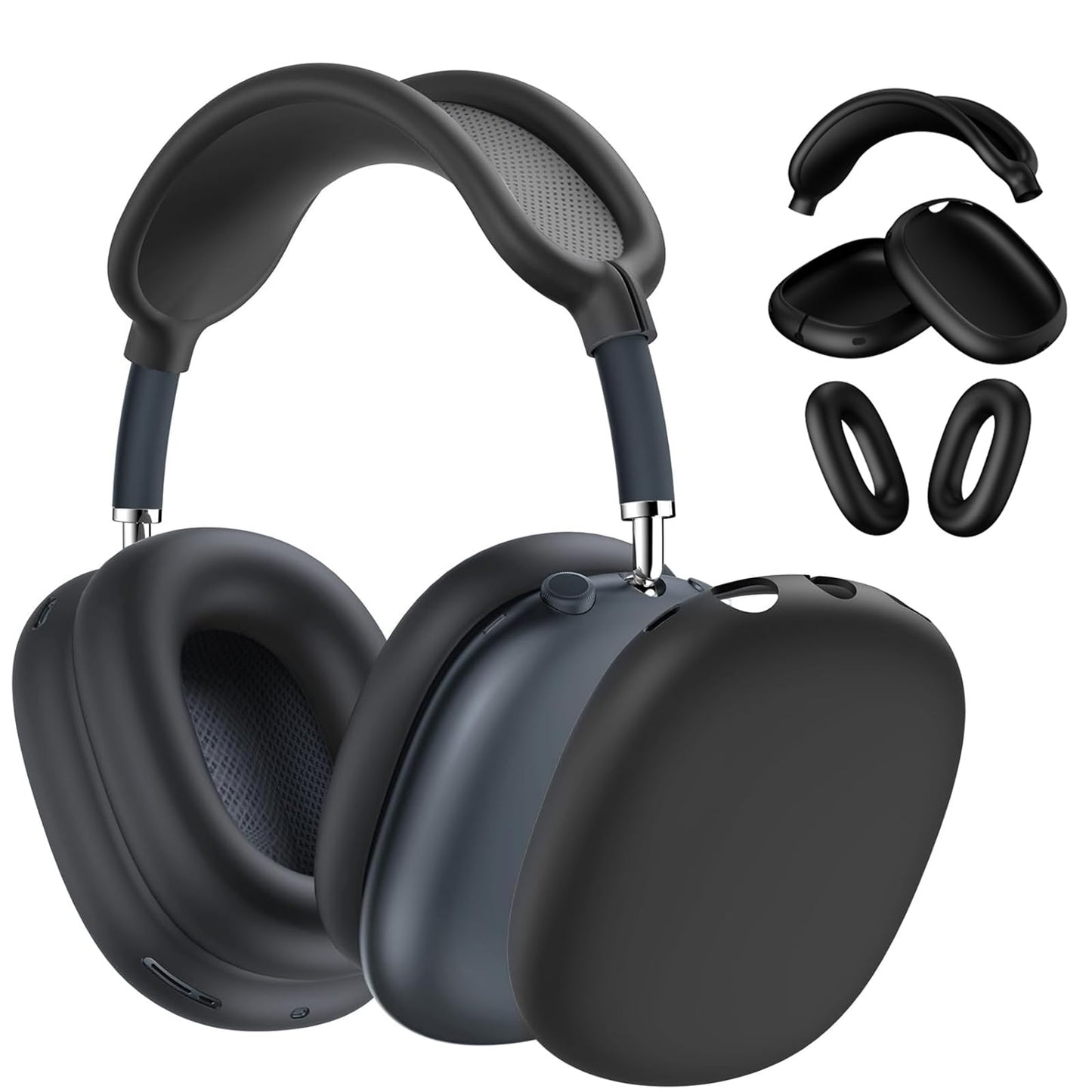 3-in-1 Silicone Case Cover for AirPods Max Headphones, Apple AirPod Max Accessory Protective Cover, Headband/Ear Cups/Ear Pad Covers, Anti-Scratch and Sweatproof