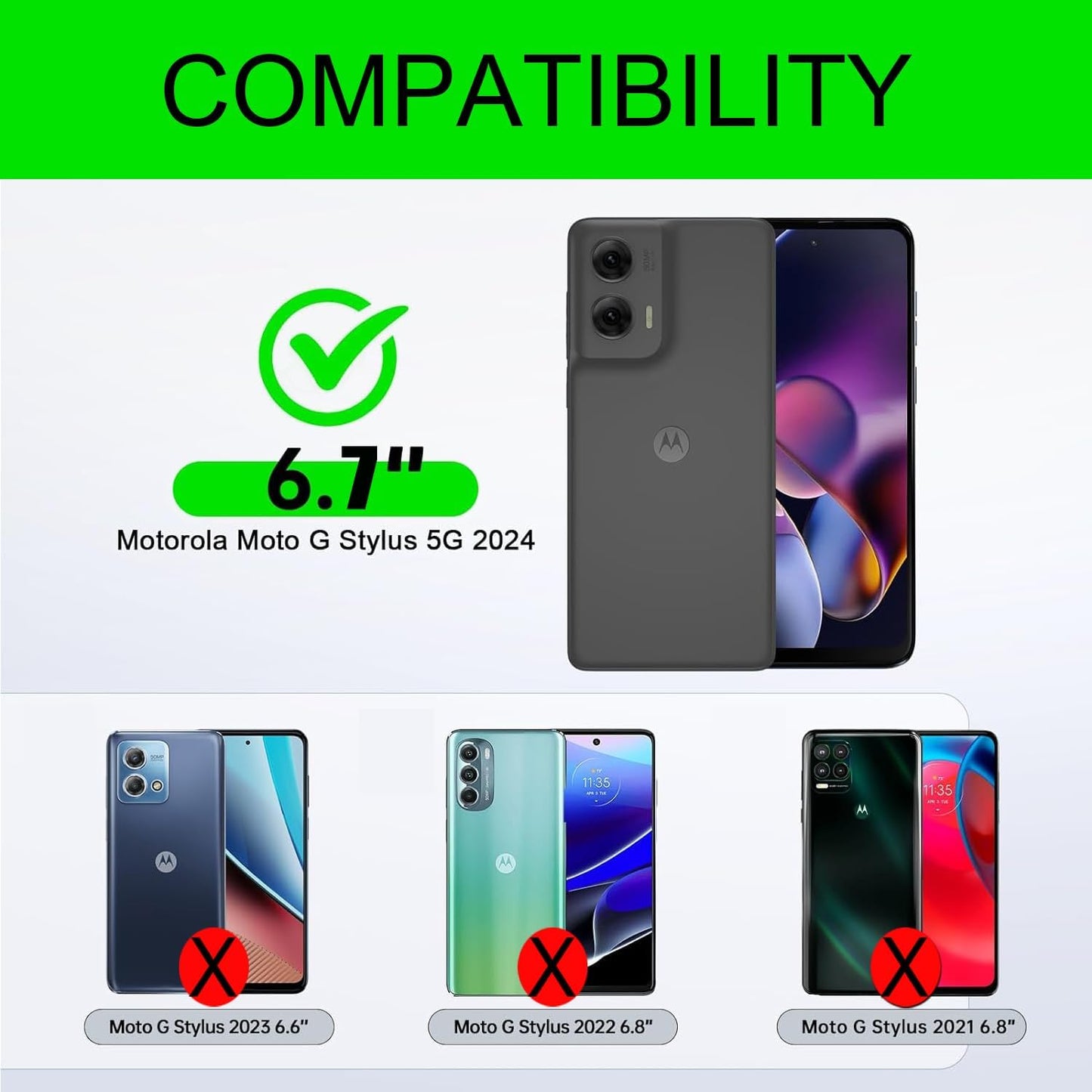 AYMECL for Moto G Stylus 5G 2024 Case with 2 Pcs Explosion-Proof Film, Slide Camera Cover Protective Case with Magnetic Ring Kickstand - Blue
