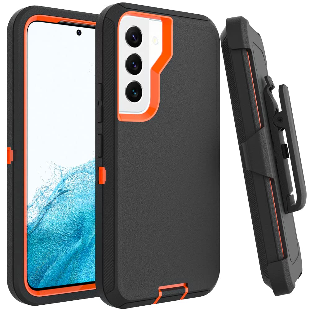 Case for Galaxy Note 20 with Clip, Heavy-Duty Tough Rugged Shockproof Drop Protective Cover Cases for Samsung Galaxy Note 20, Black+Orange