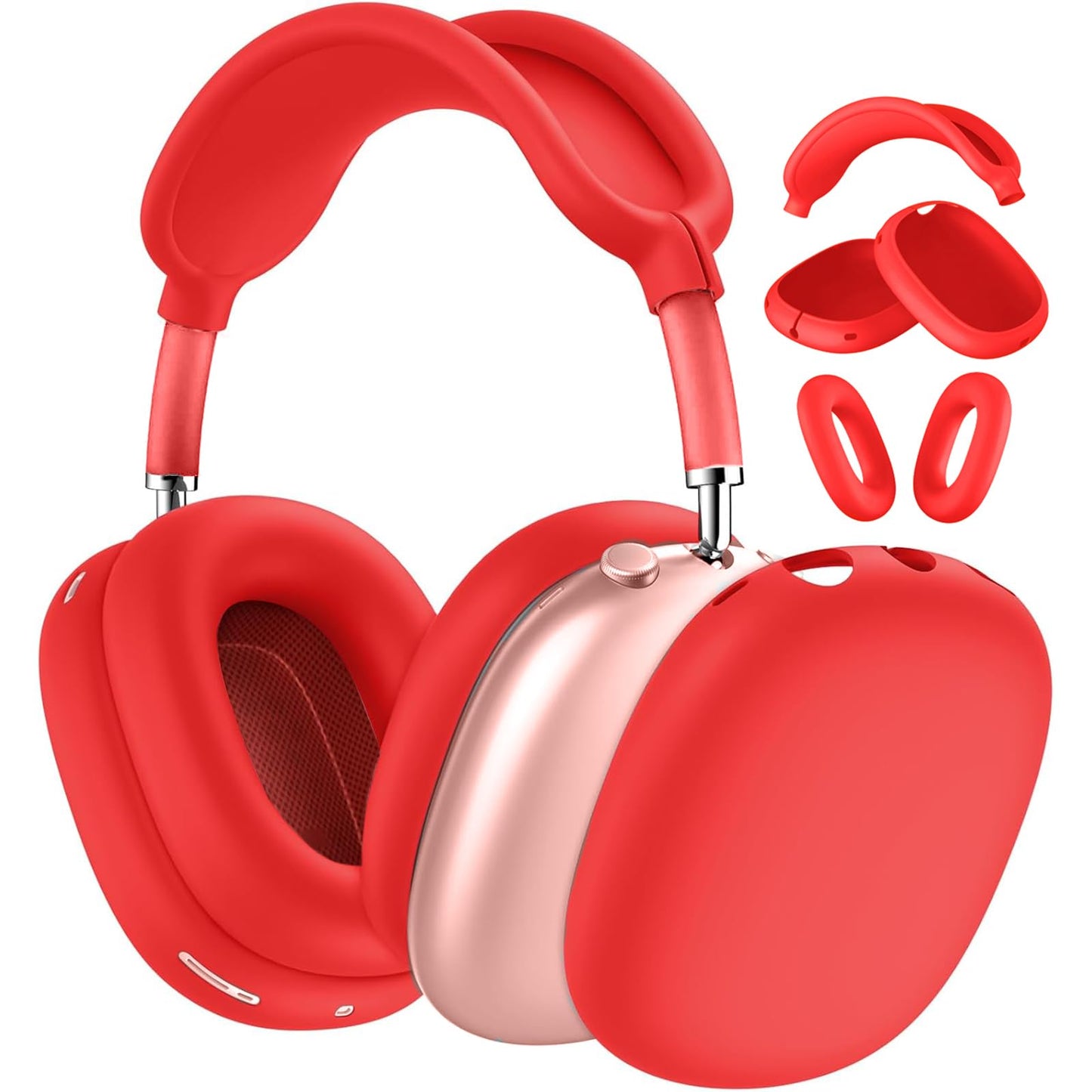 3-in-1 Silicone Case Cover for AirPods Max Headphones, Apple AirPod Max Accessory Protective Cover, Headband/Ear Cups/Ear Pad Covers, Anti-Scratch and Sweatproof