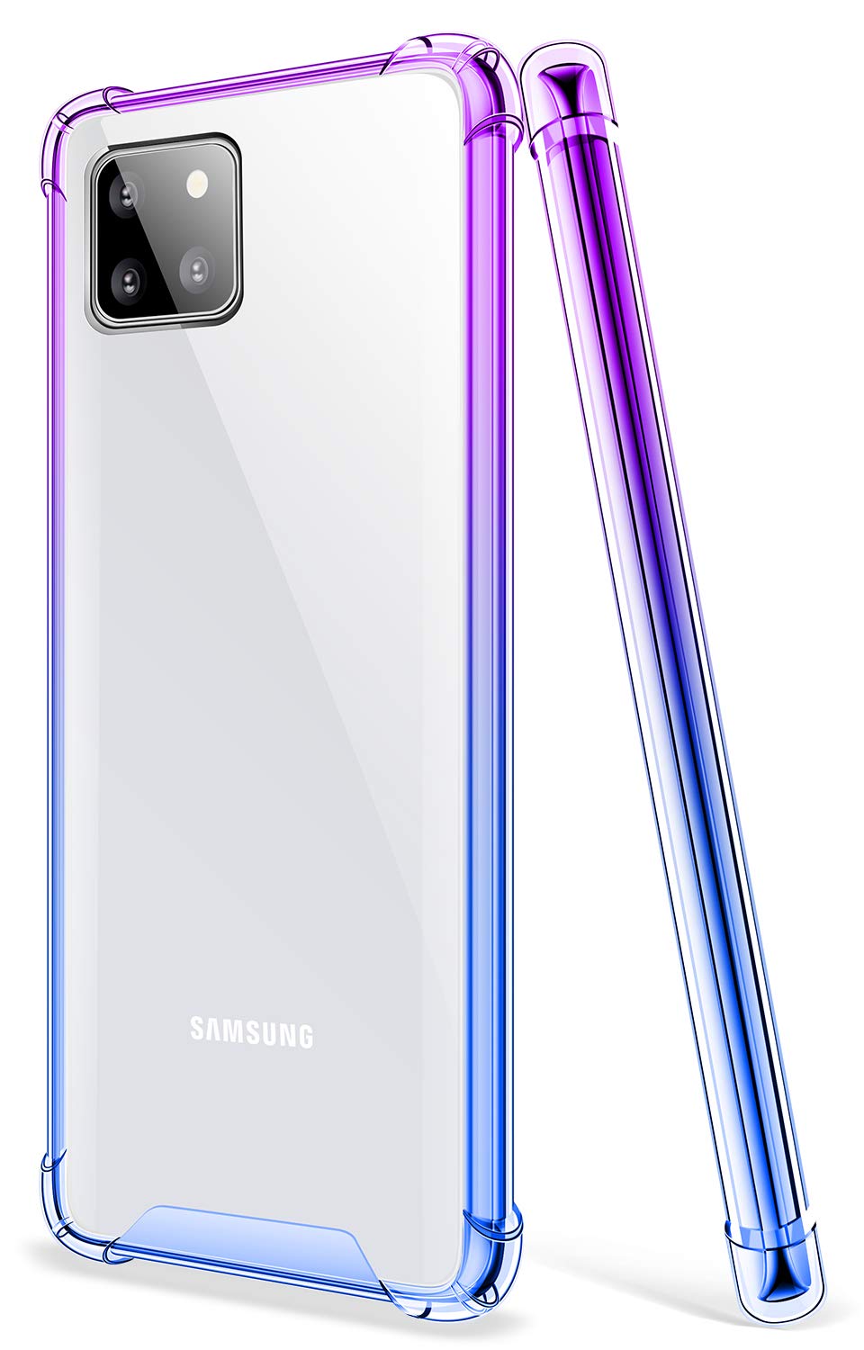 SALAWAT Galaxy Note 10 Lite Case, Clear Cute Gradient Slim Phone Case Cover Reinforced TPU Bumper Hard PC Back Shockproof Protective Case for Samsung Galaxy Note 10 Lite 6.7 Inch 2020 (Crystal Clear)