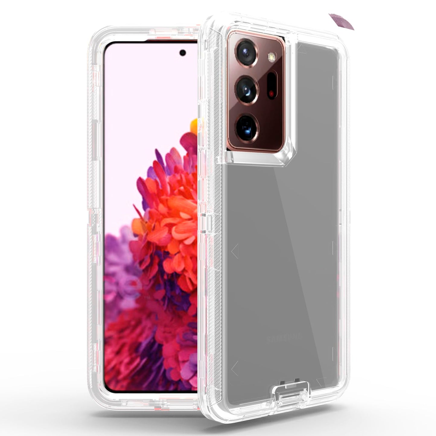 Anloes Case for Samsung Galaxy Note 20 Ultra 5G, Phone Case Heavy Duty Shockproof Dustproof Rugged Defender Protective, 3 in 1 Bumper Cover Black(Without Built-in Screen Protector)