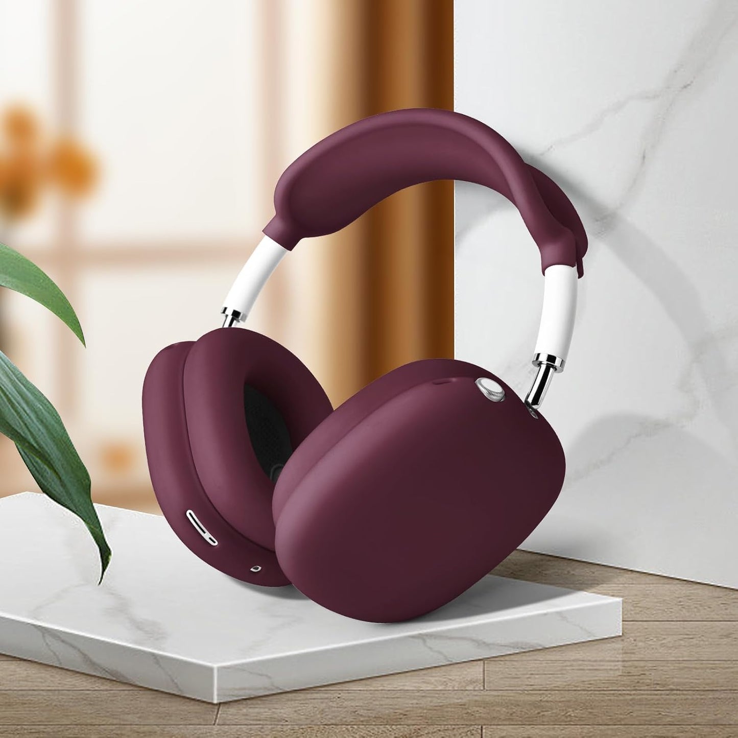 Filoto Case for Airpods Max Headphones,Ear Pad Case Cover/Ear Cups Co ver/Headband for AirPods Max(USB-C/Lightning)(2024/2020),Silicone for Apple Airpod Max,Accessories Cases(Burgundy)