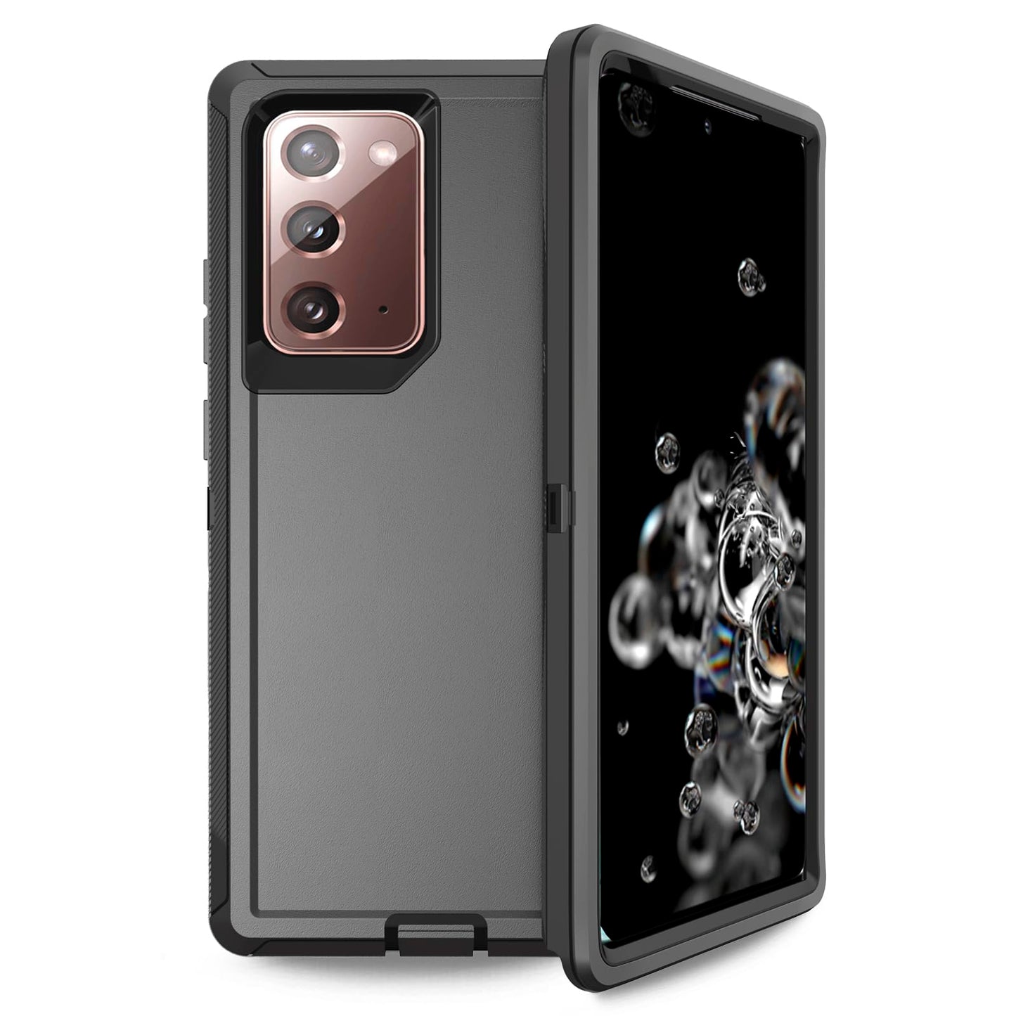 Anloes Case for Samsung Galaxy Note 20 Ultra 5G, Phone Case Heavy Duty Shockproof Dustproof Rugged Defender Protective, 3 in 1 Bumper Cover Black(Without Built-in Screen Protector)