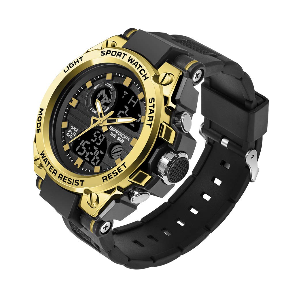 KXAITO Men's Watches Sports Outdoor Waterproof Military Watch Date Multi Function Tactics LED Alarm Stopwatch