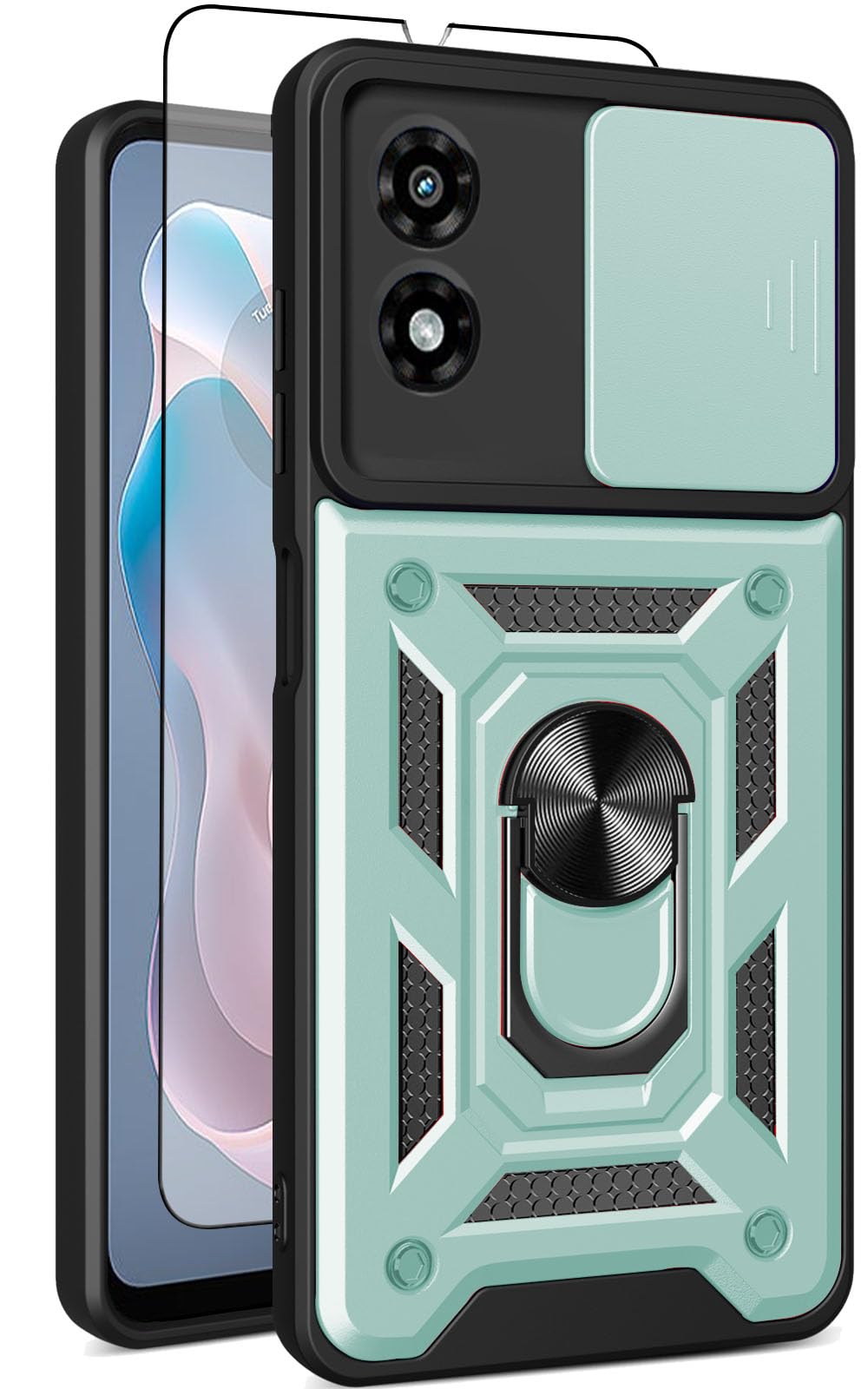 for Moto G Stylus 2025 Case: with 2PC Screen Protector,Sliding Camera Cover and Multi Angle Stand for Motorola Moto G Stylus 5G 2025 Case,Blue