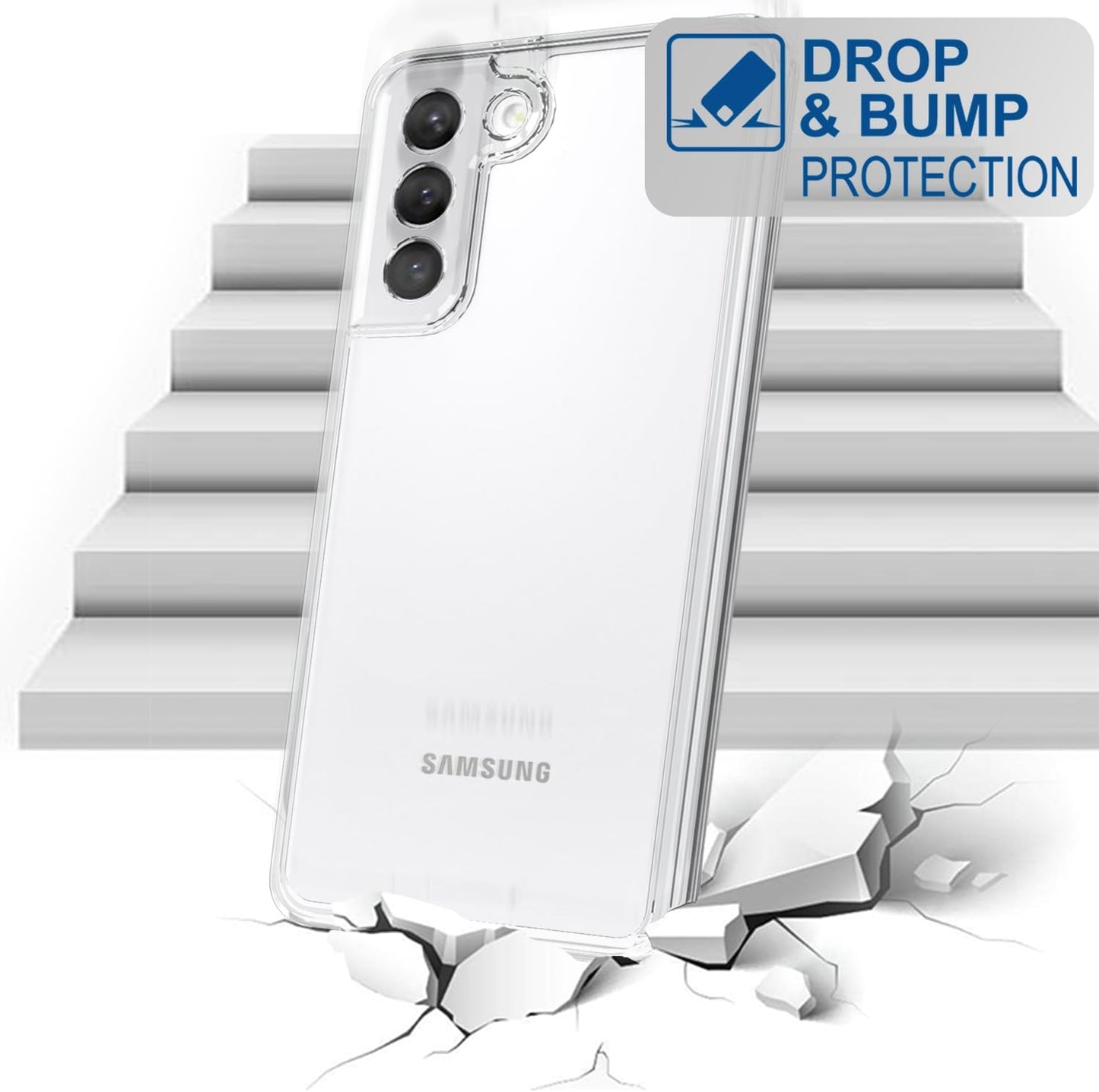 TENOC Clear Case Phone Case for Samsung Galaxy S21 5G Hard Back Cover | Non-Yellowing, Protective, Bumper