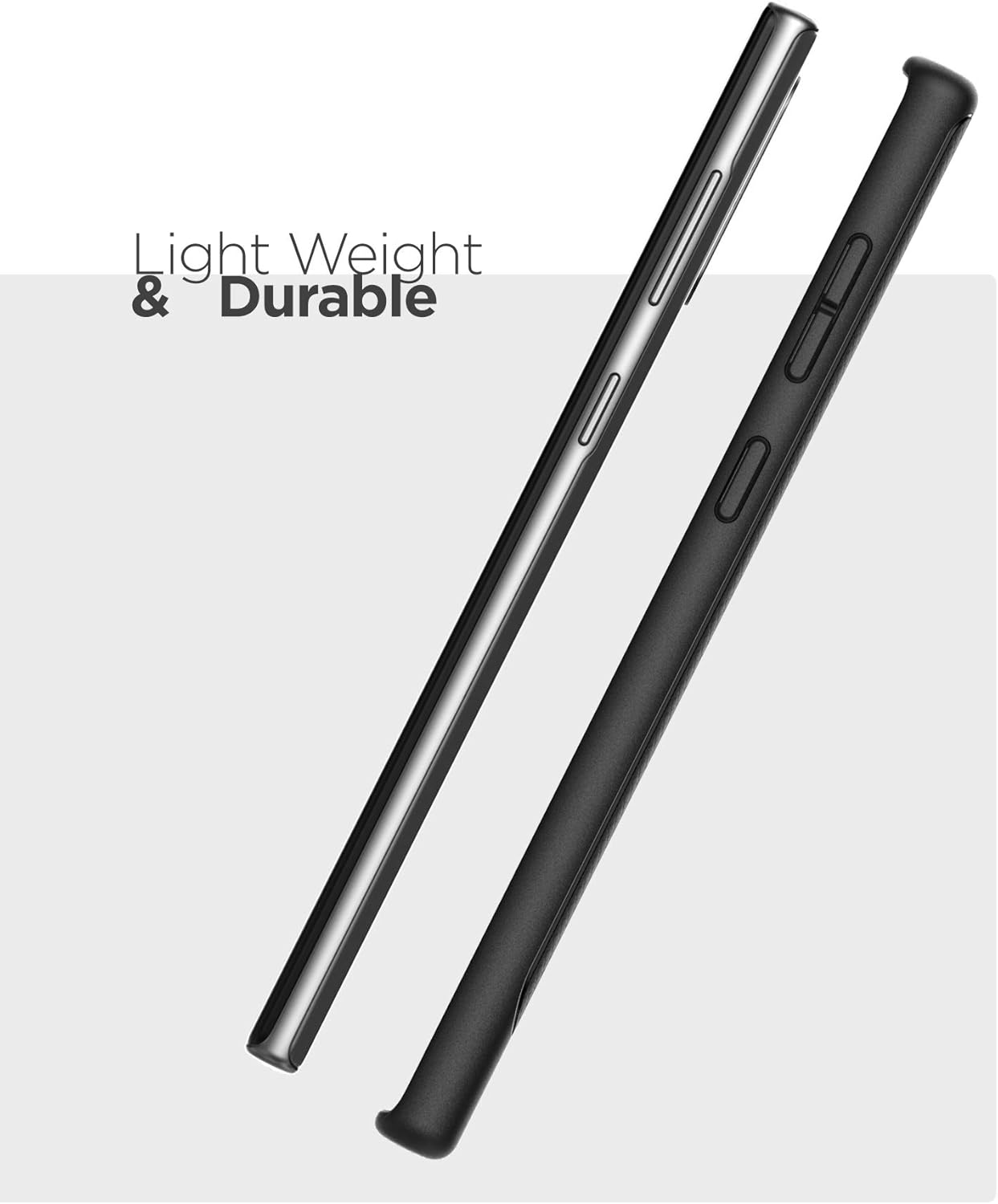 ENCASED Galaxy Note 10 Case (Thin Armor) Slim Flexible Grip Phone Cover (Samsung Note 10) Black (Note 10)