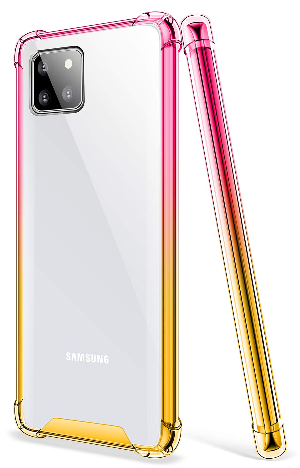 SALAWAT Galaxy Note 10 Lite Case, Clear Cute Gradient Slim Phone Case Cover Reinforced TPU Bumper Hard PC Back Shockproof Protective Case for Samsung Galaxy Note 10 Lite 6.7 Inch 2020 (Crystal Clear)