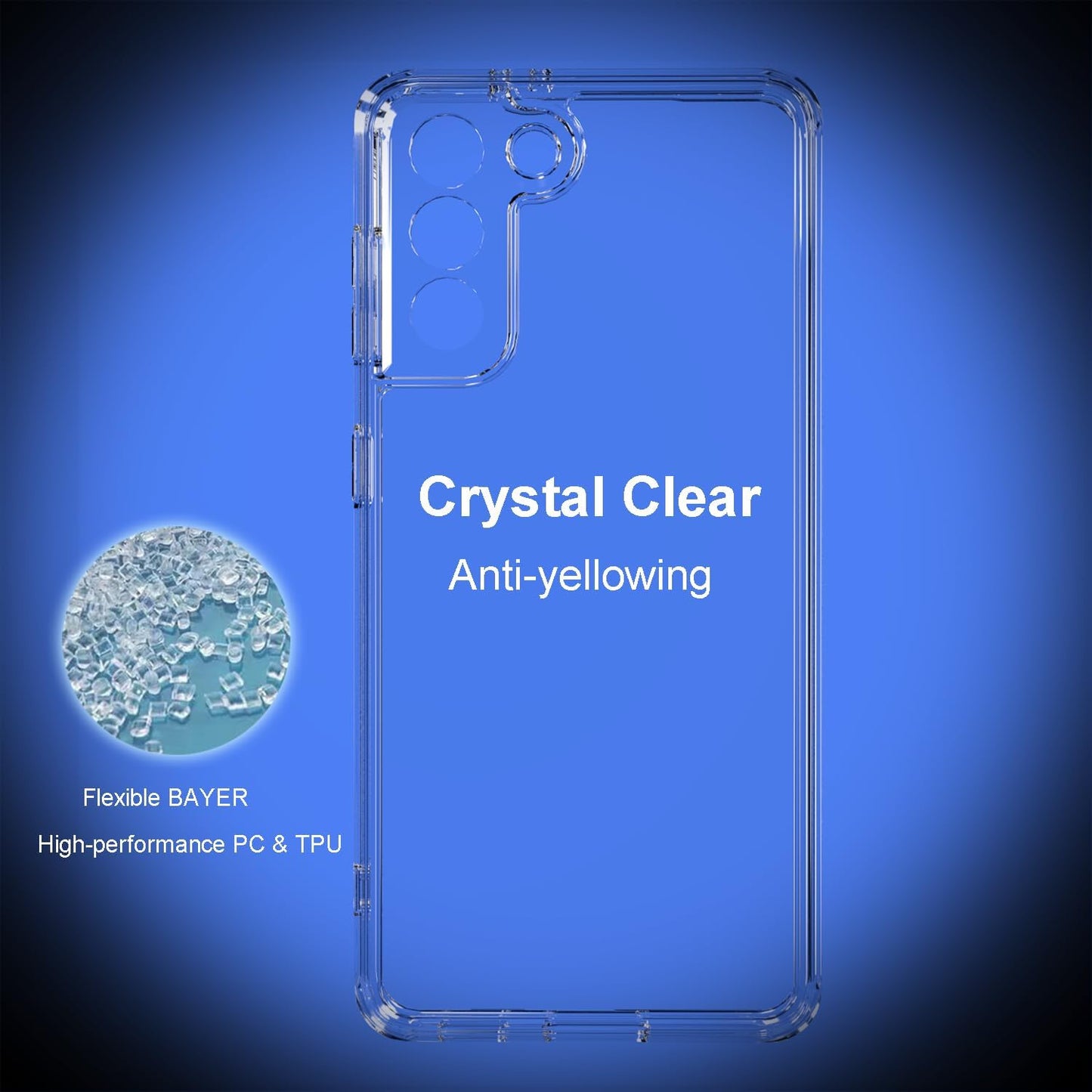 TENOC Clear Case Phone Case for Samsung Galaxy S21 5G Hard Back Cover | Non-Yellowing, Protective, Bumper