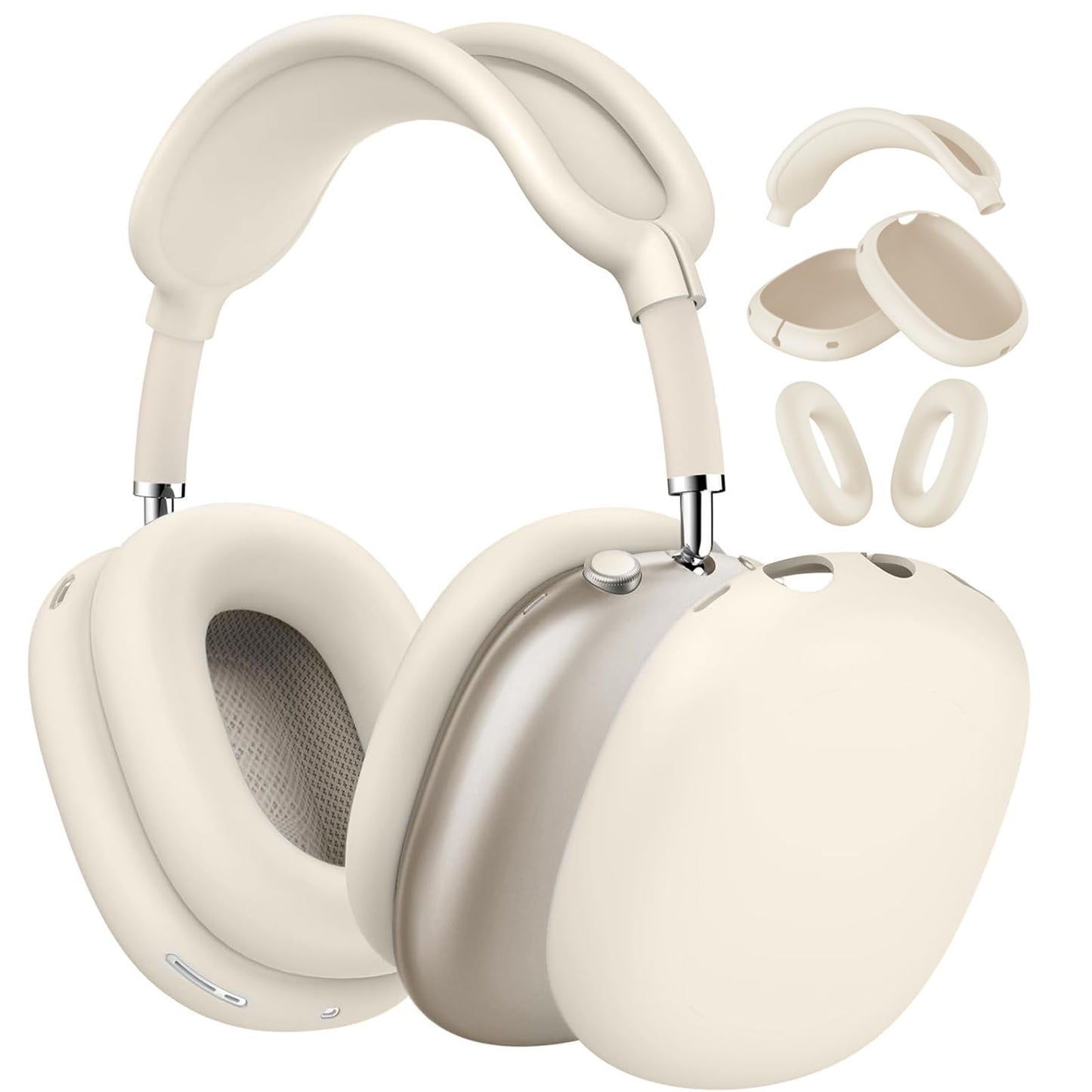 3-in-1 Silicone Case Cover for AirPods Max Headphones, Apple AirPod Max Accessory Protective Cover, Headband/Ear Cups/Ear Pad Covers, Anti-Scratch and Sweatproof