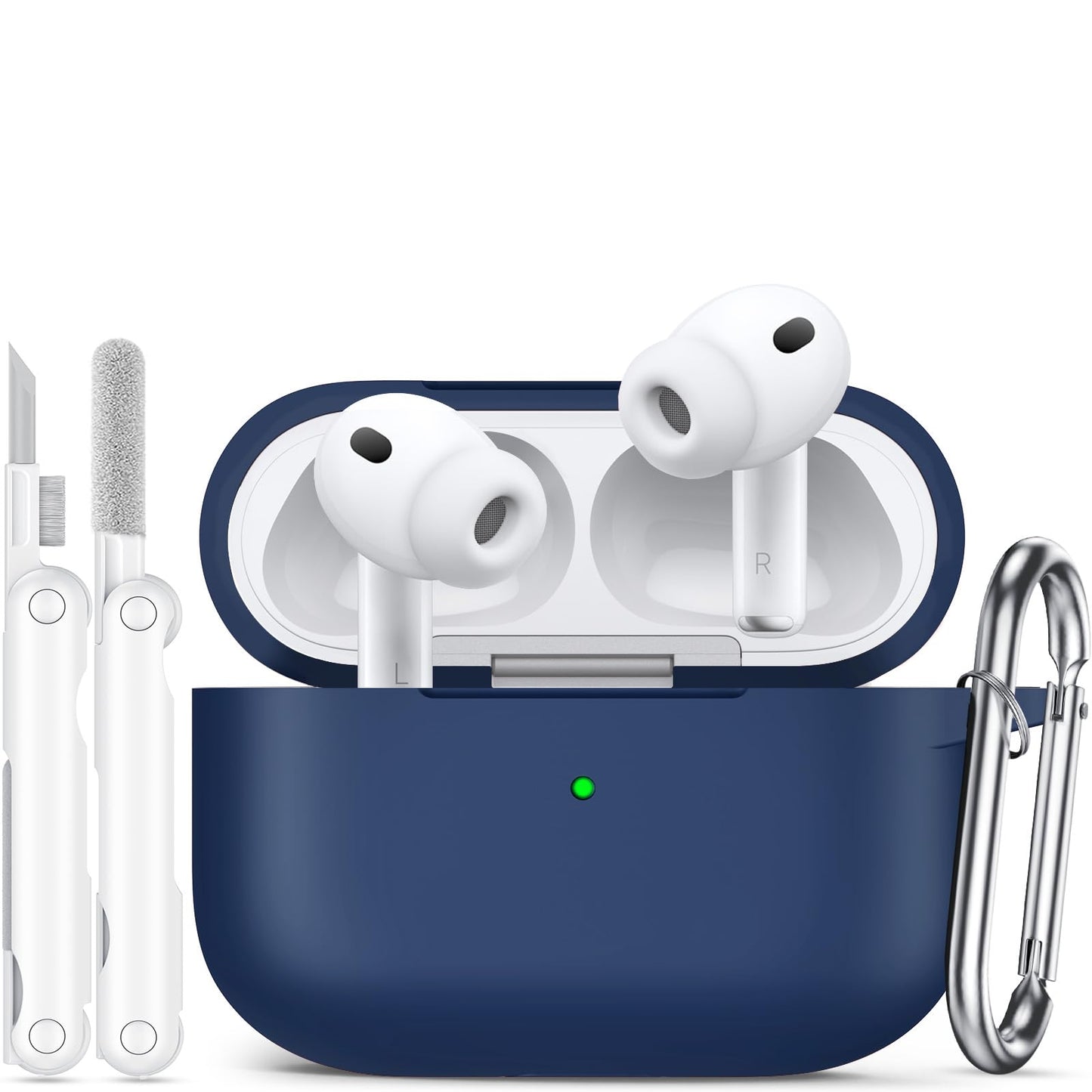 for AirPods Pro 3 Case (2025),Soft Silicone Protective Cover Compatible with Apple AirPods Pro 3rd Generation Case with Cleaning Kit for Women Men,Air pods Pro Accessories with Keychain,Black