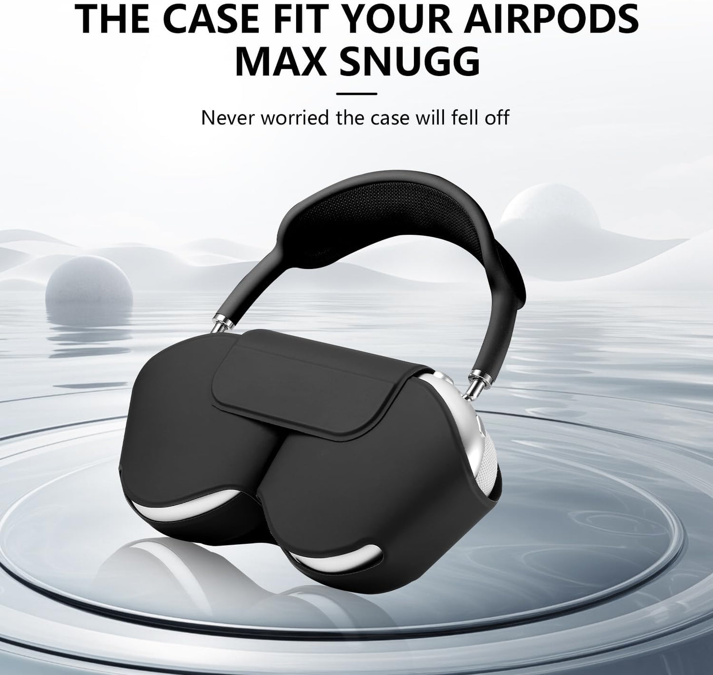 for Apple Airpods Max Case,Smart Case Cover Accessories with Sleep Mode Made by PU Leather Original Replacement Carrying Case for Airpod Pro Max Headphones, Black