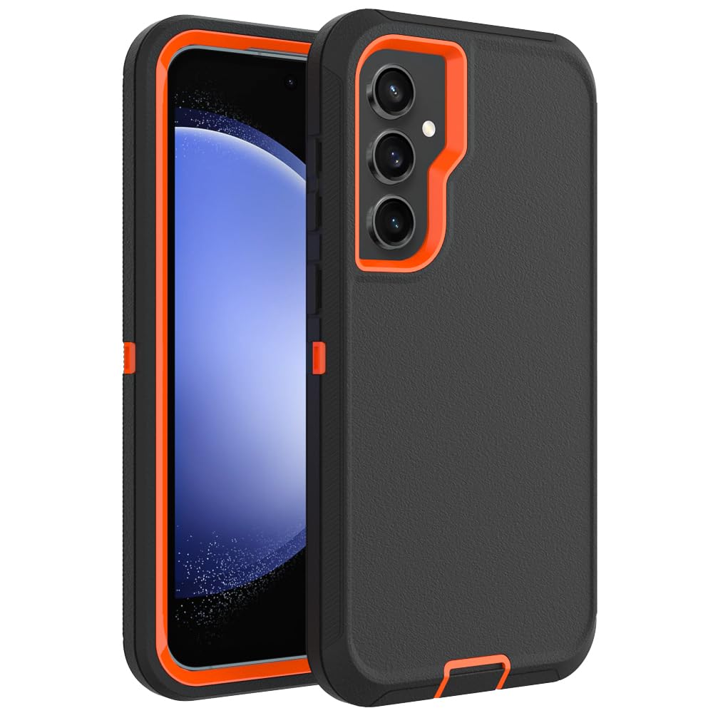 Case for Galaxy Note 20 with Clip, Heavy-Duty Tough Rugged Shockproof Drop Protective Cover Cases for Samsung Galaxy Note 20, Black+Orange