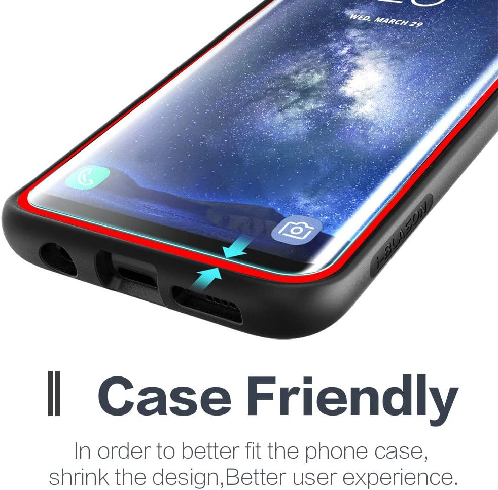 【2-PACK】Coolpow Designed for Samsung Galaxy Note 8 Screen Protector, Case Friendly, Anti-Bubble,3D Curved,Full Screen Coverage,9H Hardness,HD Clear, Samsung Note 8 Screen Protector Tempered Glass Film