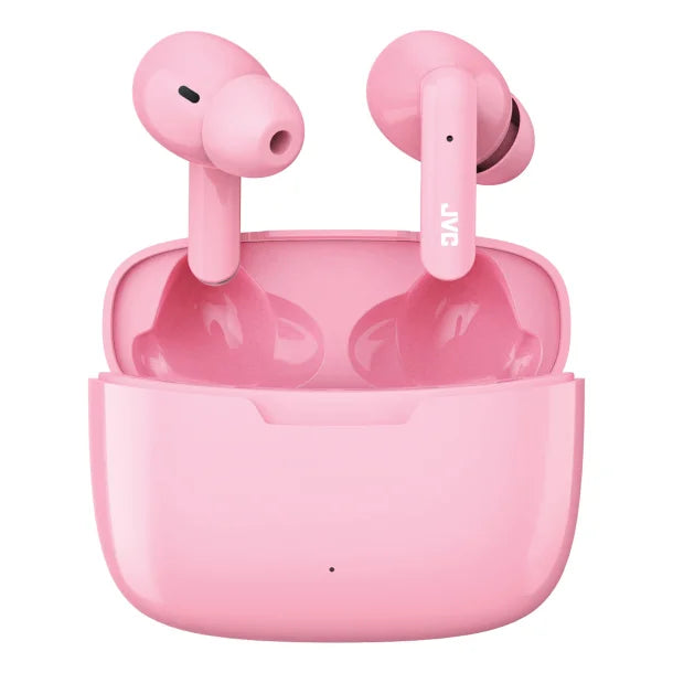 JVC® Ultra-Compact Bluetooth® Earbuds, True Wireless with Charging Case, HA-D5T (Pink)